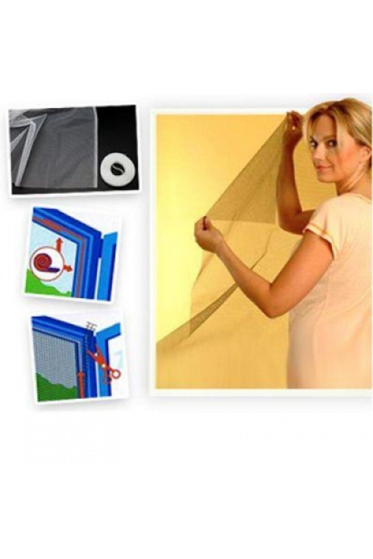 Modafiks Pencere Cam Sinekliği-Beyaz ( 100 cm x 150 cm. ) (4767)