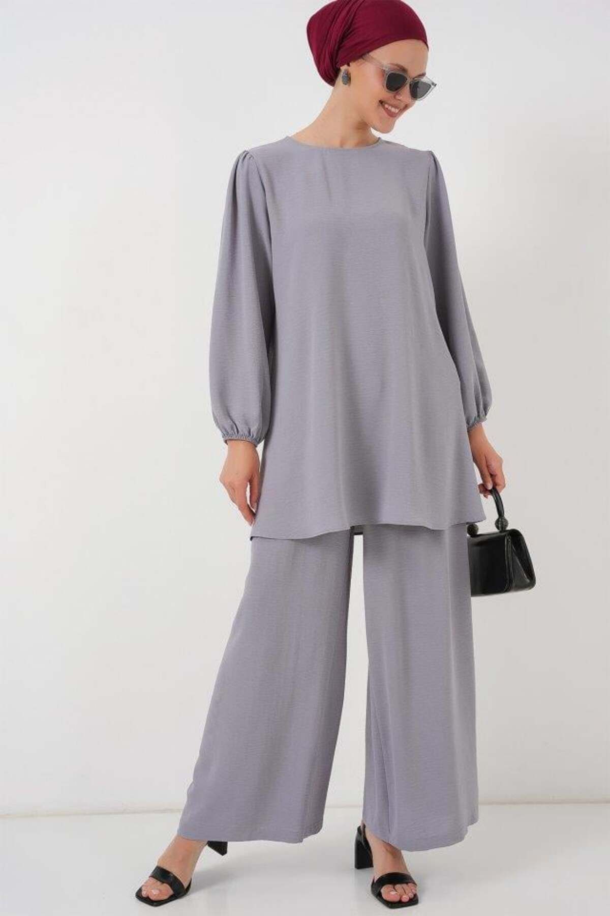 Aymood Ayrobin Tunik Pantolon Alt Üst Takım 6712 - Gri