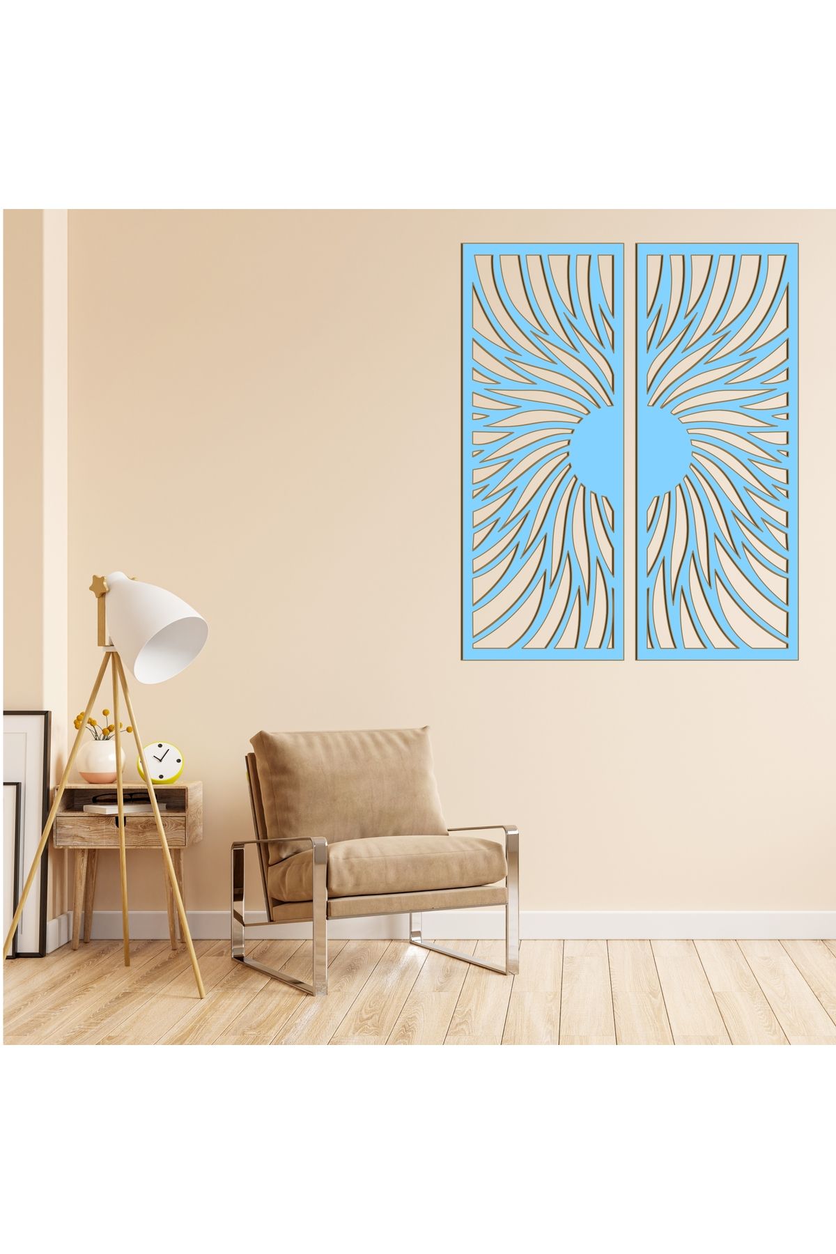 Grand Fine Art Çerçeve Görünümlü İki Parça Renkli MDF Panel Tablo