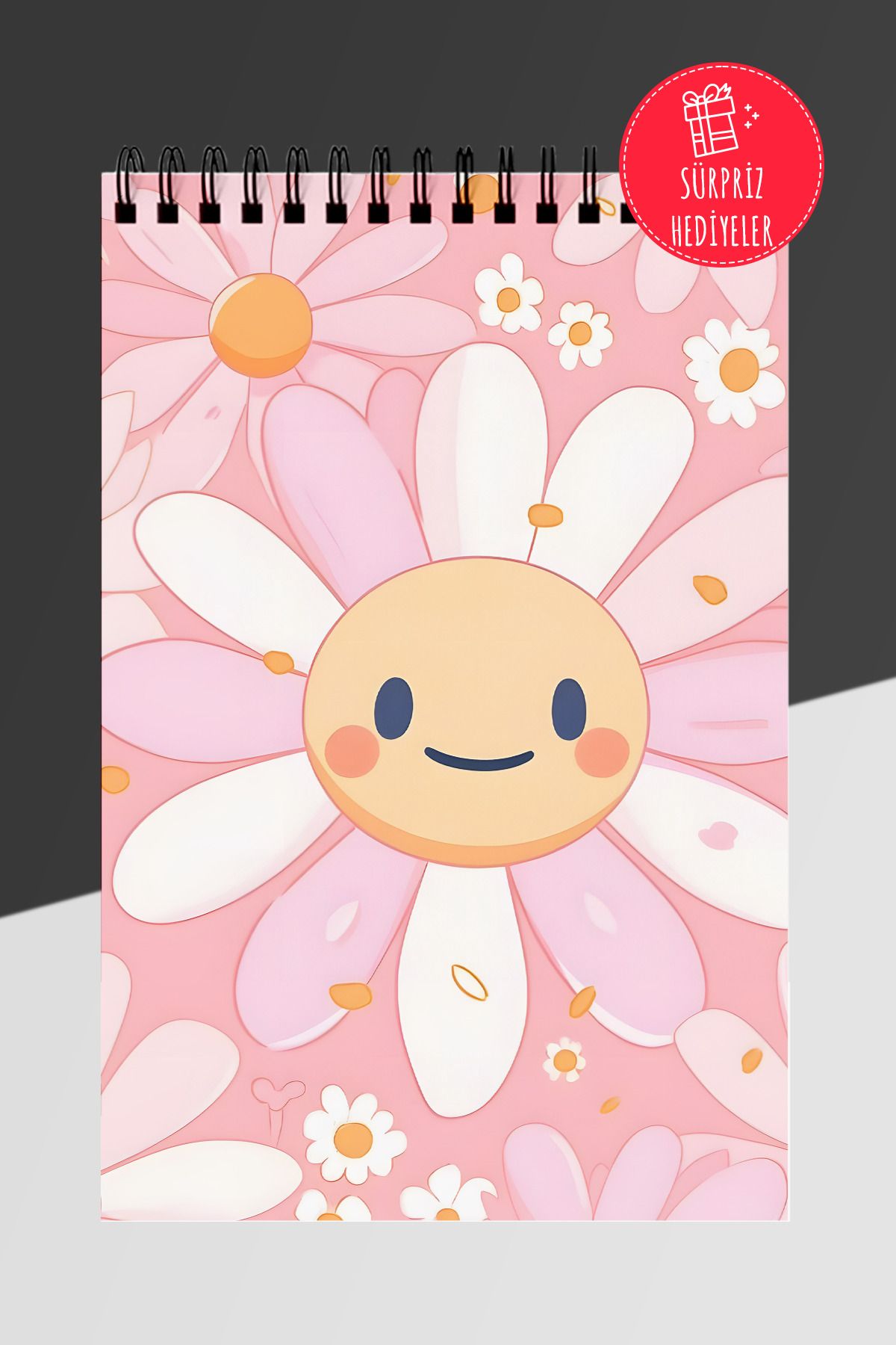 Anime Marketi Tatlı Çiçekler Temalı Günlük Planlayıcı A5 Spiralli Defter 50 Yaprak