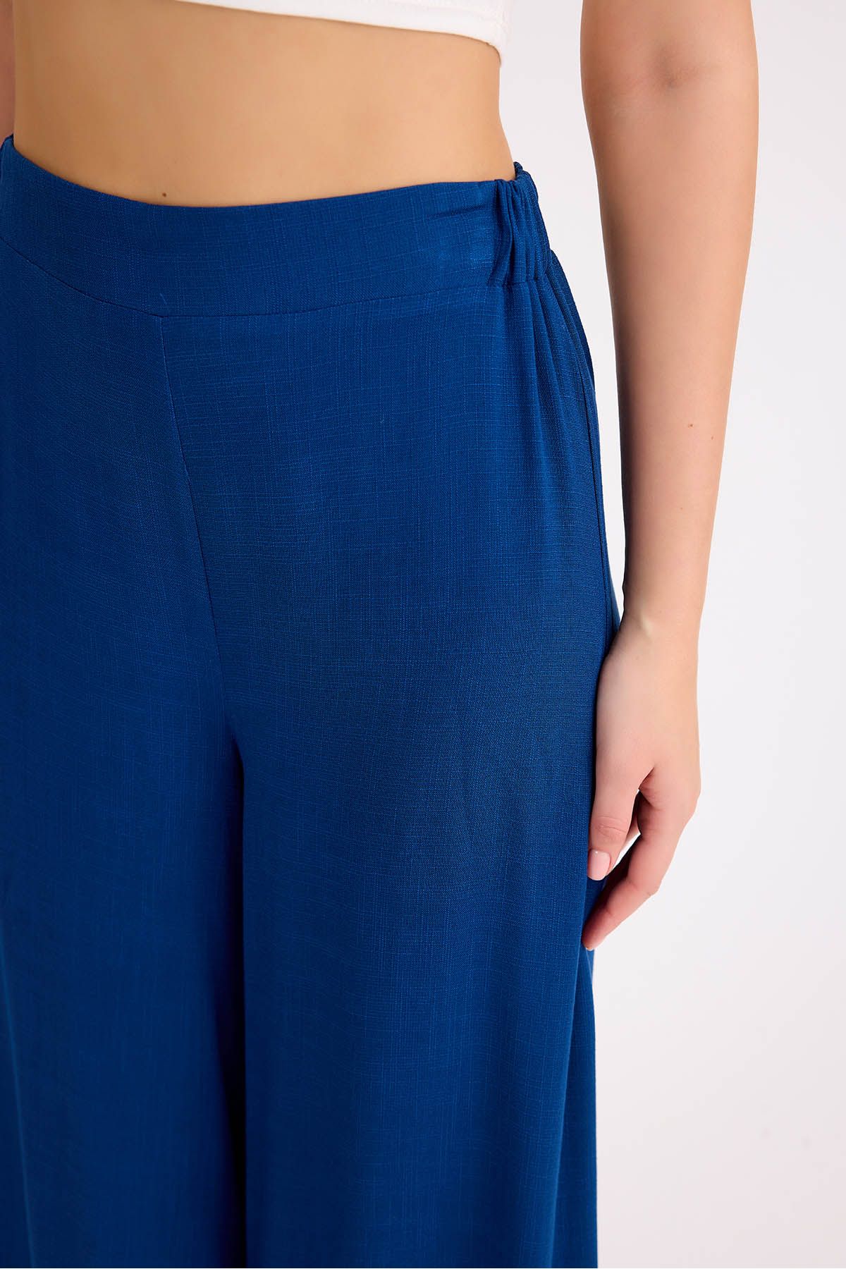 Vitrin-Viscose Linen Casual Trousers with Elastic Back 5
