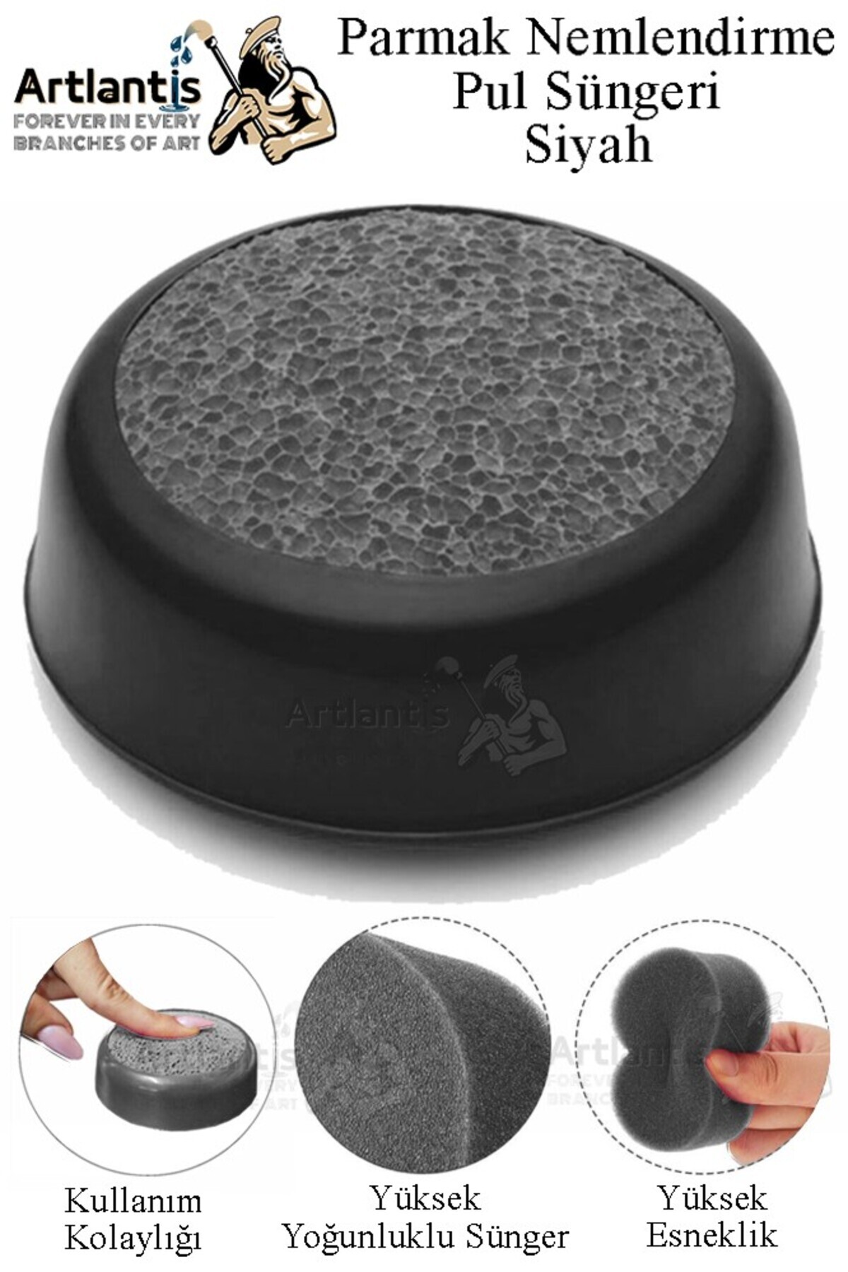 Artlantis Parmak Nemlendirme Süngeri 1 Adet Renkli Masaüstü Pul Süngeri Para Sayma Süngeri Poşet Kağıt Ayırma