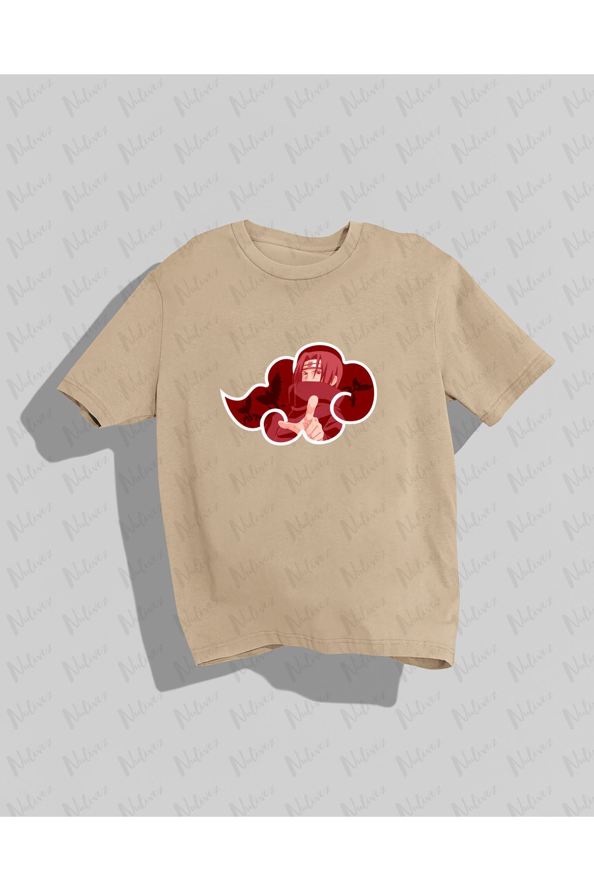 Nulivez Sasuke Uchiha Tasarımı Baskılı Yüksek Kalite Kompakt Unisex Oversize T-Shirt