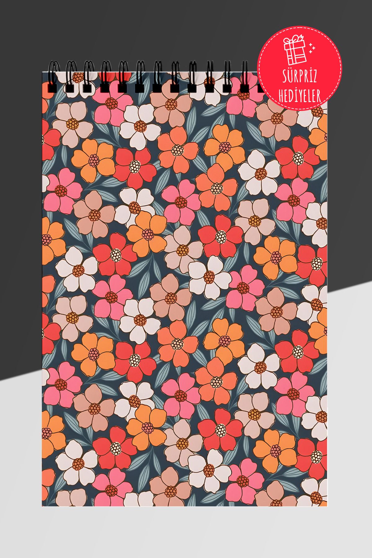 Anime Marketi Tatlı Çiçekler Temalı Günlük Planlayıcı A5 Spiralli Defter 50 Yaprak