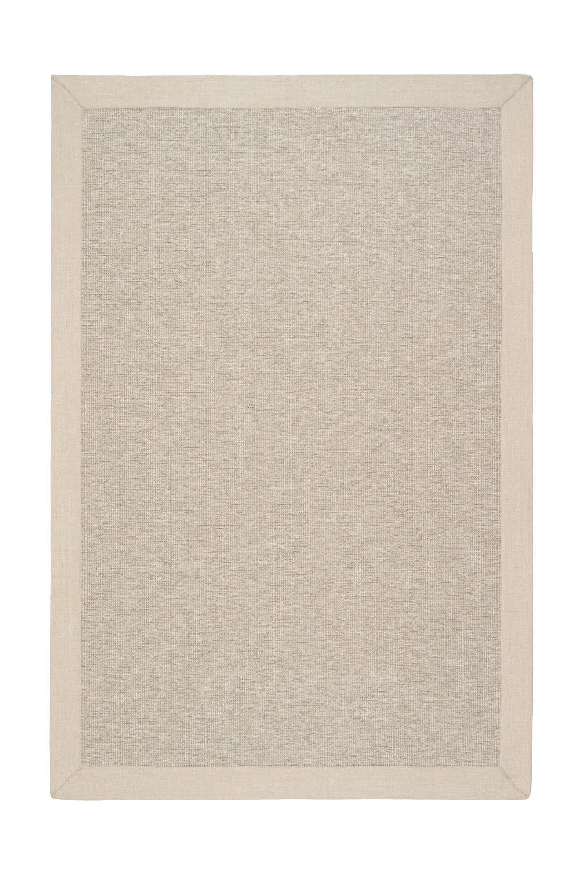 Halımax Siena M207 Hasır Dokulu İthal Sisal Halı Dikdörtgen Bordürlü Krem Sisal Mutfak Koridor Halısı