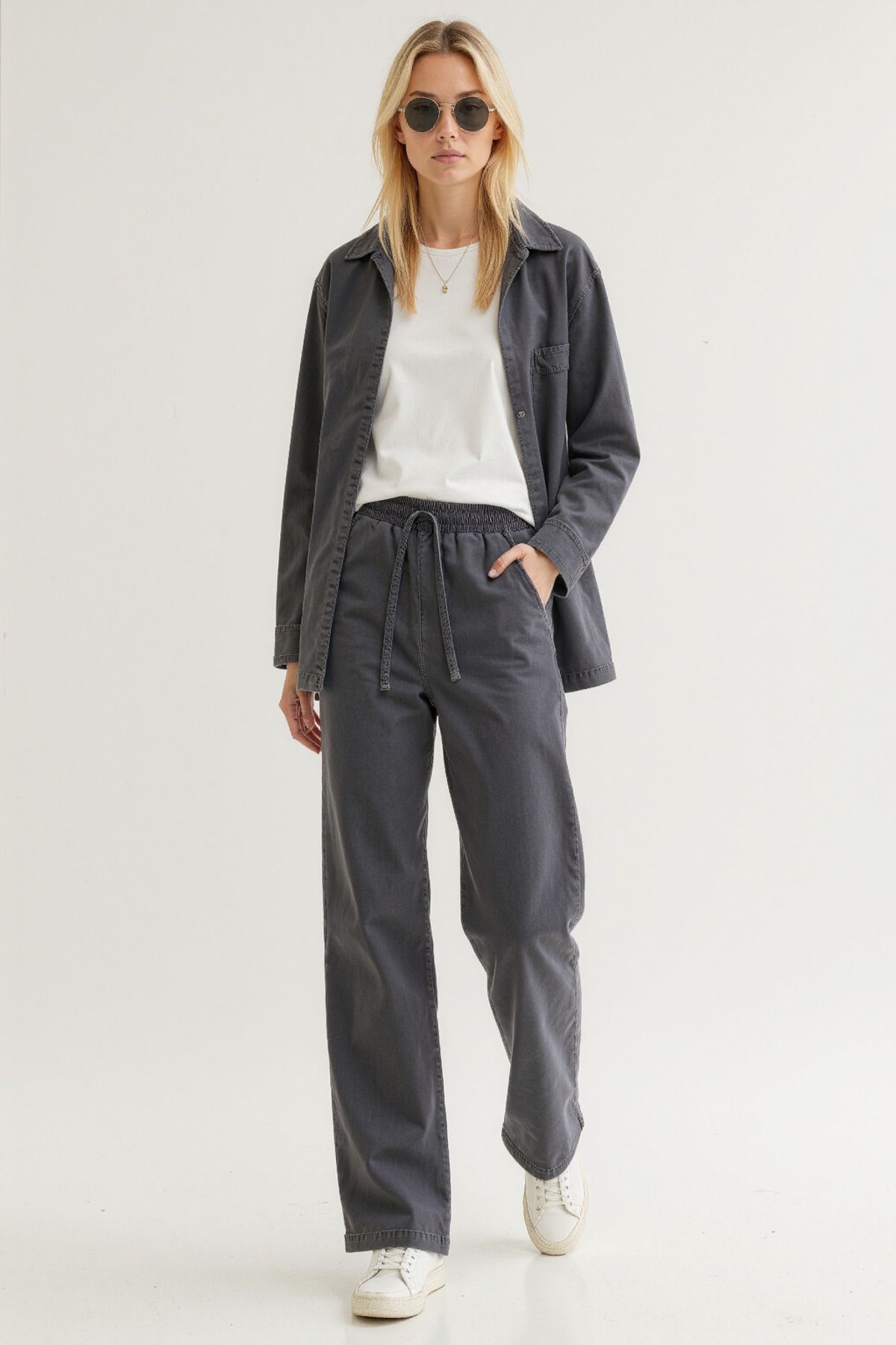 ENZİM JEANS Beli Lastikli Normal Bel Wide Leg Jeans