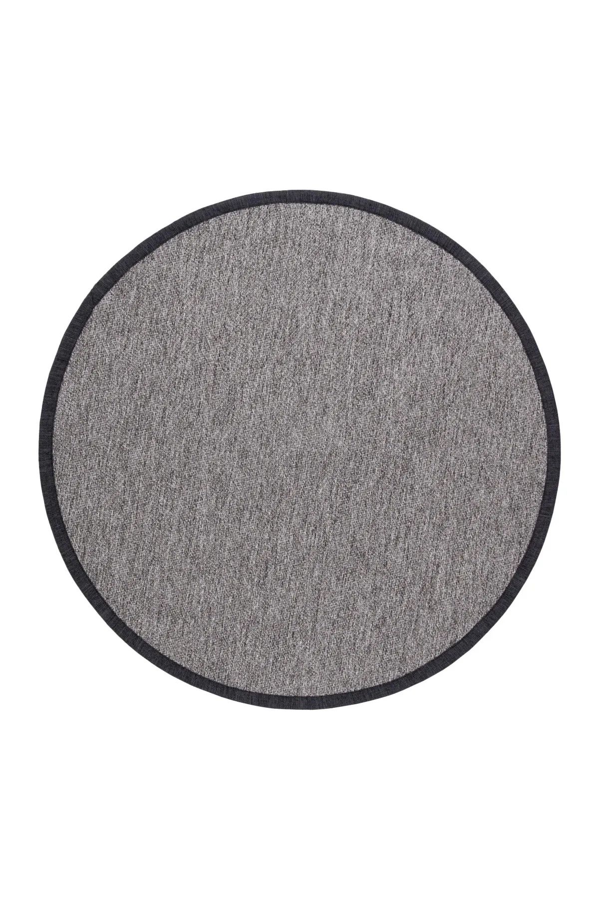 Halımax Siena M206 Hasır Dokulu İthal Sisal Halı Yuvarlak Bordürlü Gri Sisal Mutfak Koridor Halısı