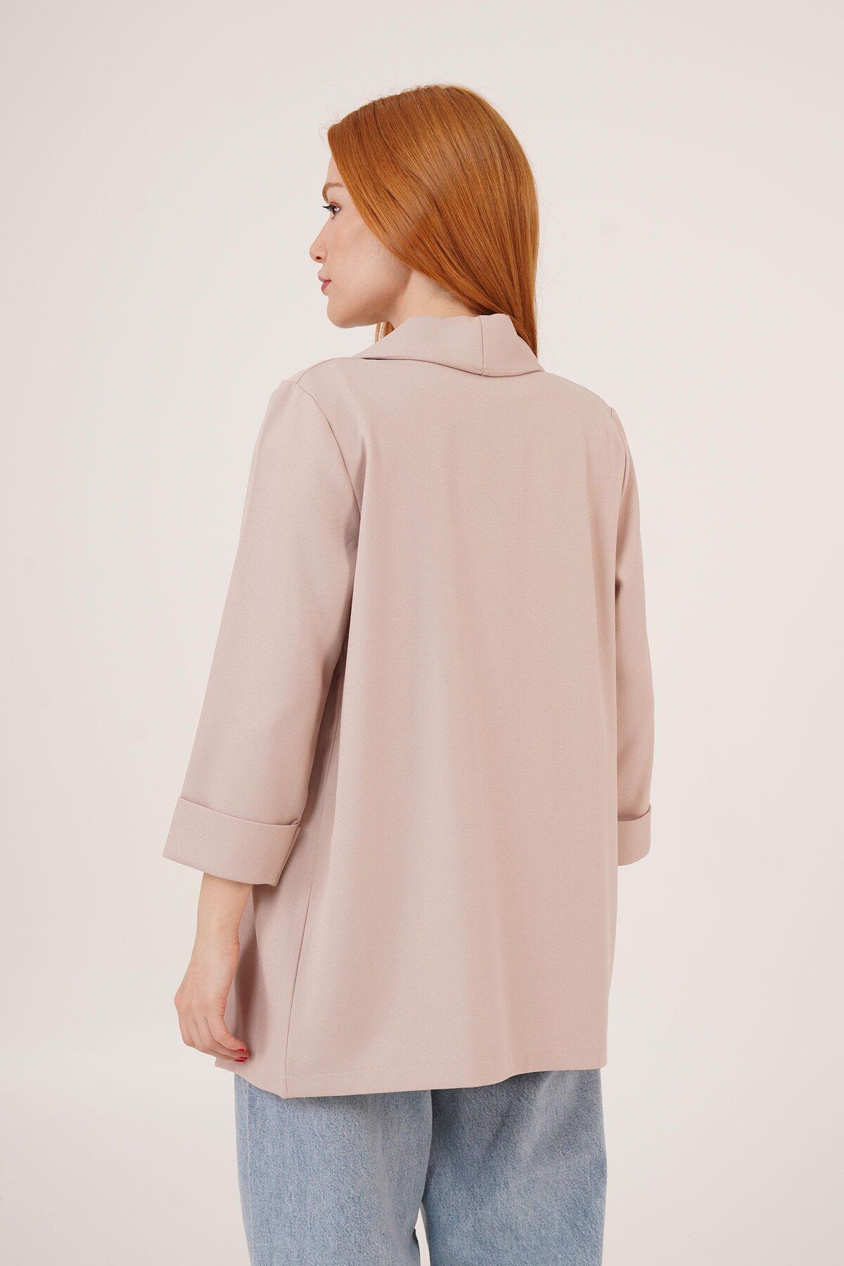 Castivo Fashion Kol Katlama Dikiş Detaylı Yazlık Blazer Ceket