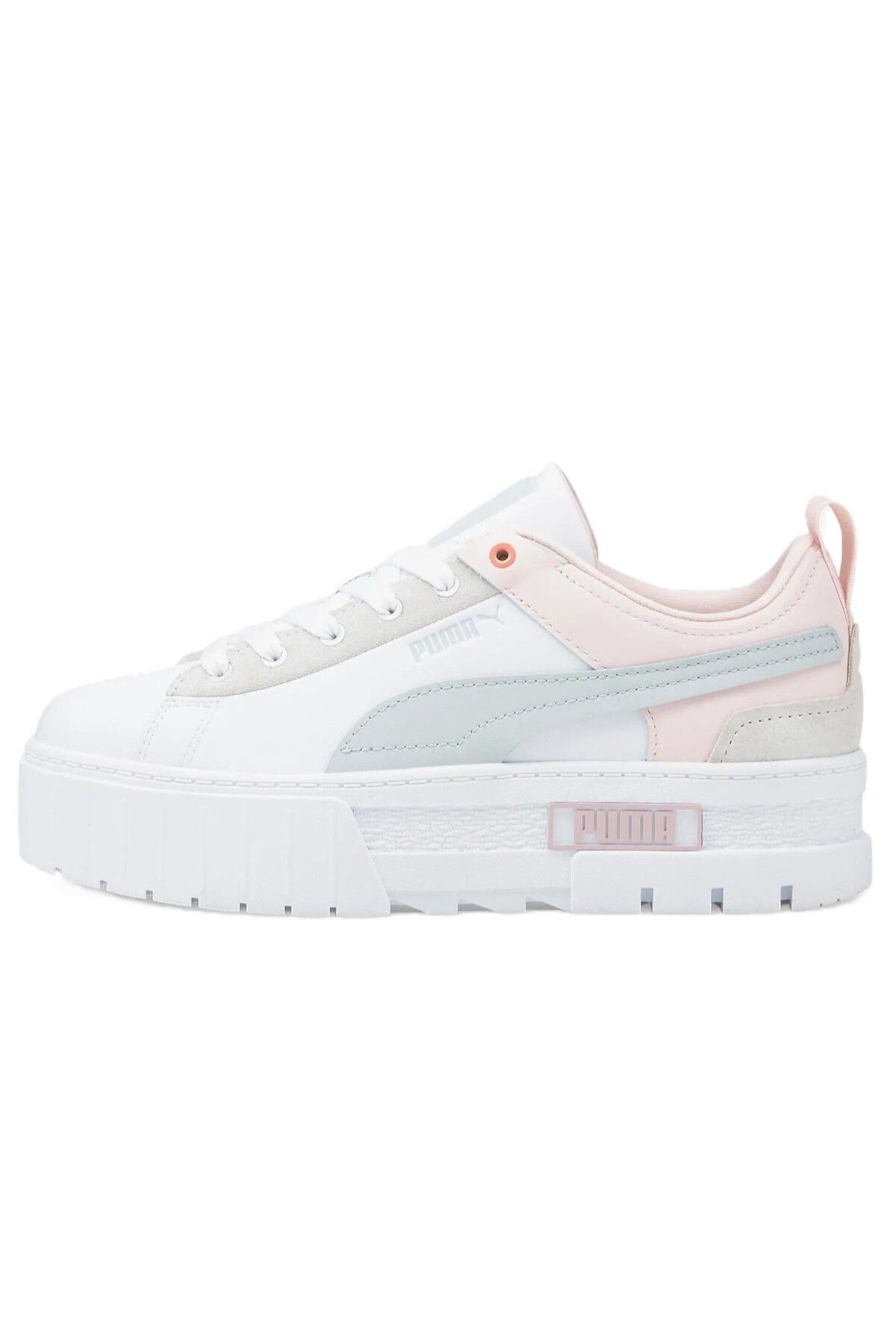 Puma Mayze Platform Leather Unisex Sneaker Hakiki Deri Unisex Günlük Spor Ayakkabı Beyaz