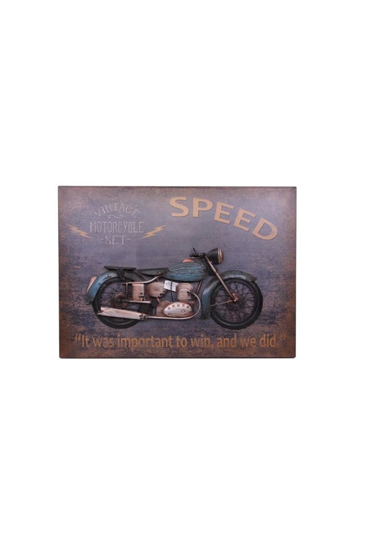 minaydan Motorsiklet Tablo Pano Dekoratif Vintage Ev Ofis Hediyelik