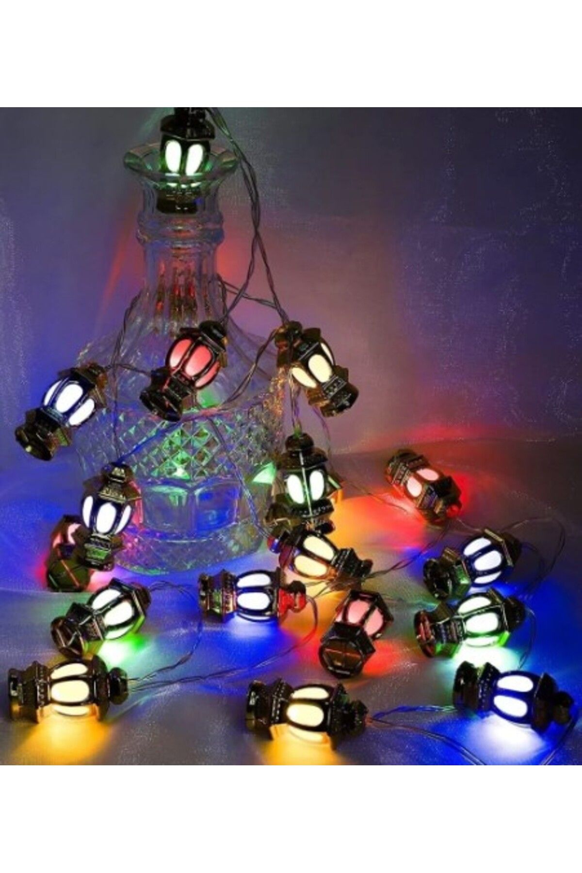 Fixport 20'li Kandil Feneri Led Işık RGB Işık Pilli