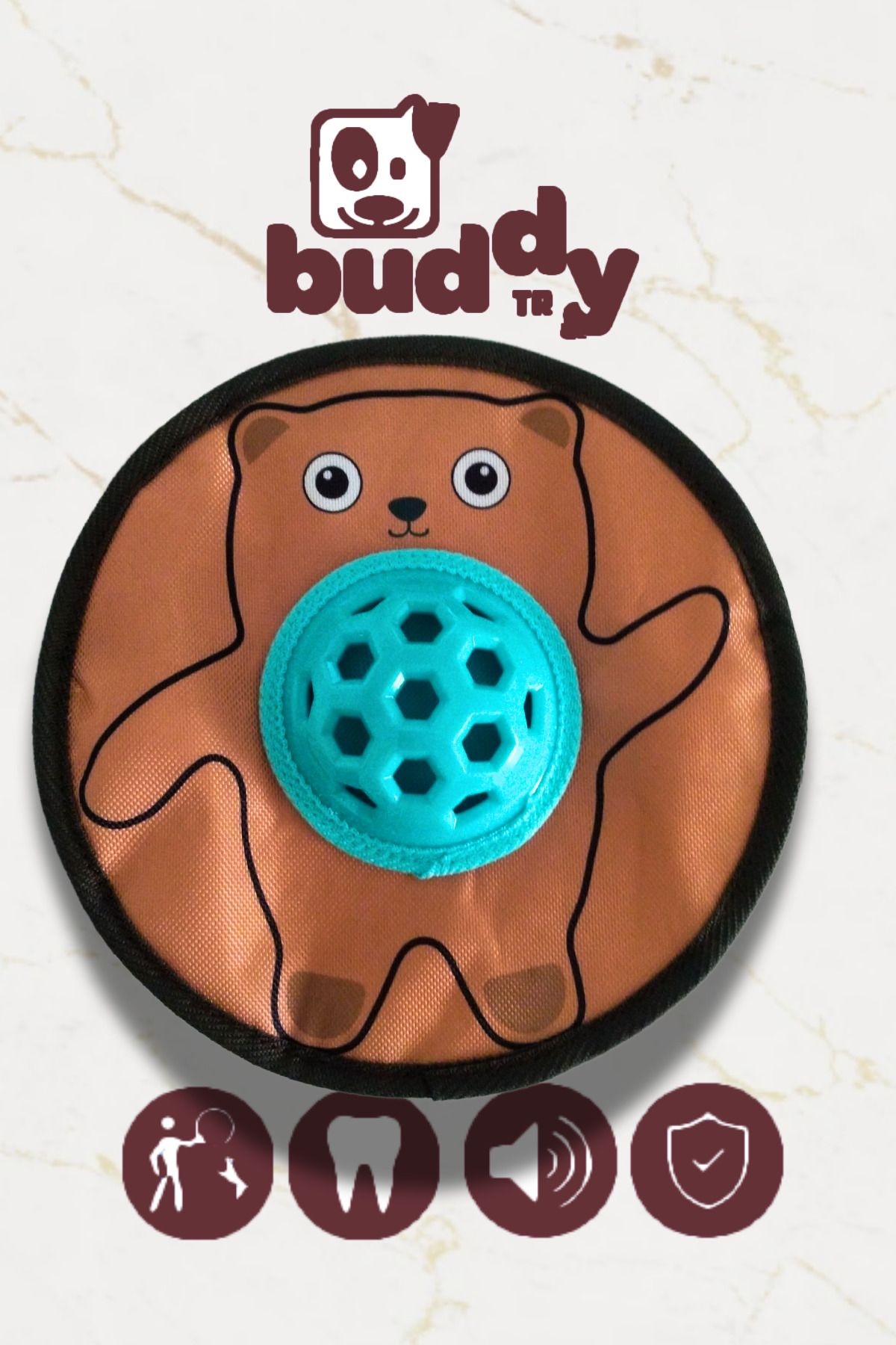buddyTR Fırlatılabilir Ödüllü Frizbi Köpek Oyuncağı – Lezzetle Eğlence Bir Arada! 🍖🎉