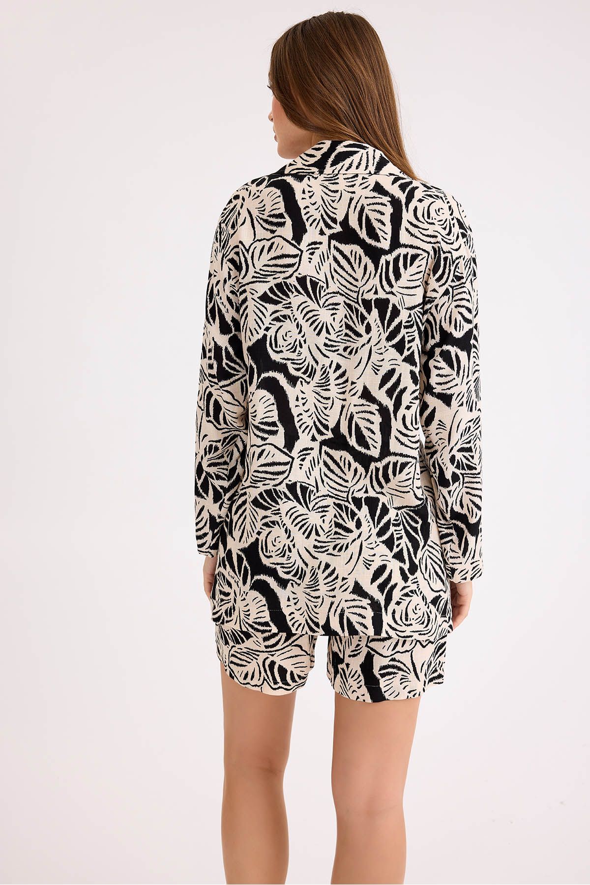 Vitrin-Flower Pattern Single Button Jacket 4