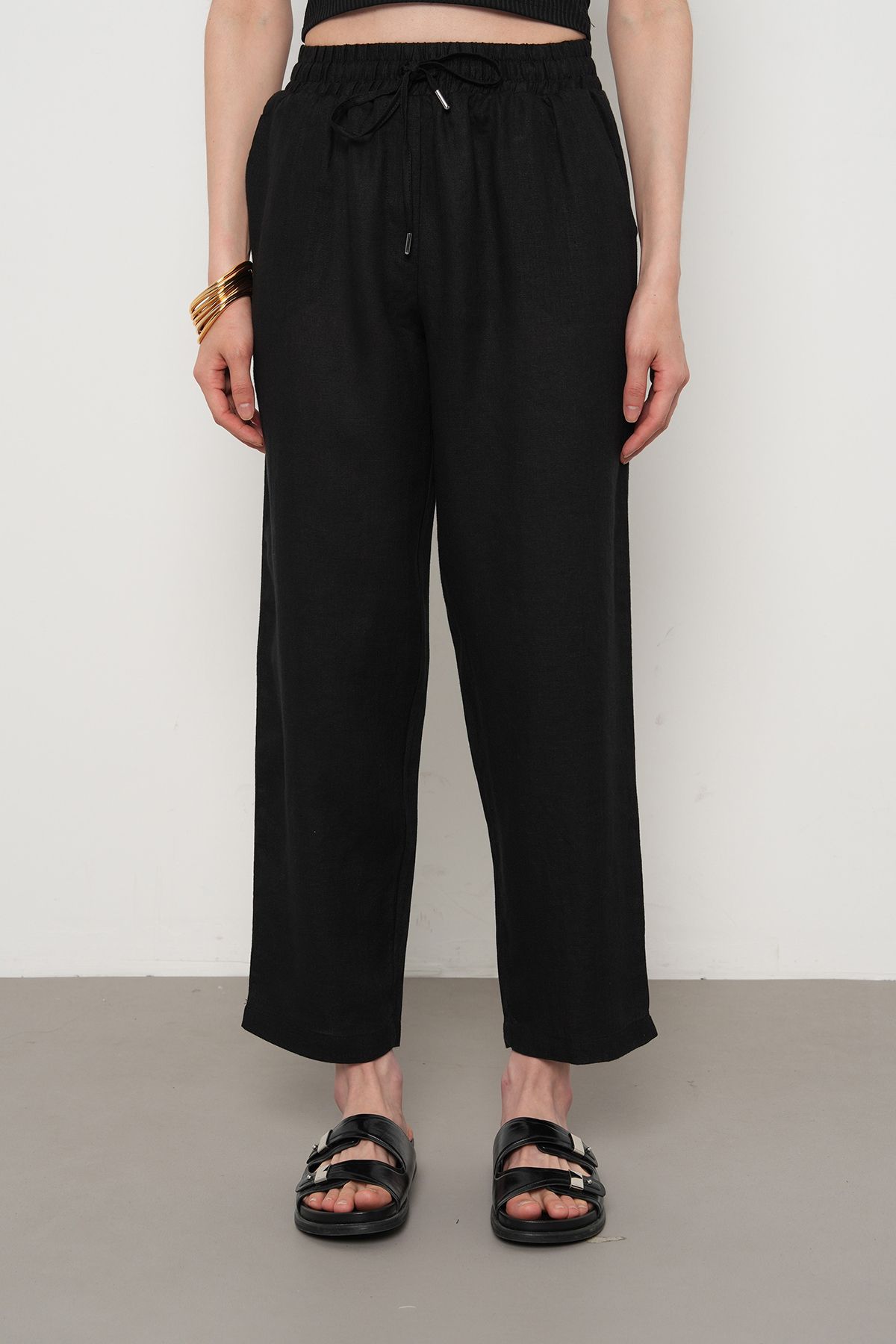 Orfeo Negro KADIN %100 İNCE KETEN REGULAR KALIP PANTOLON