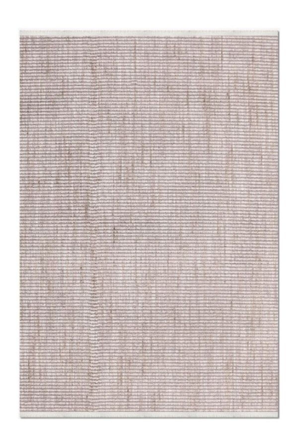 Halımax Crea Halı Cunda CE02K Bej Bukle Dokuma Modern Salon Halısı Mutfak Halısı Yolluk