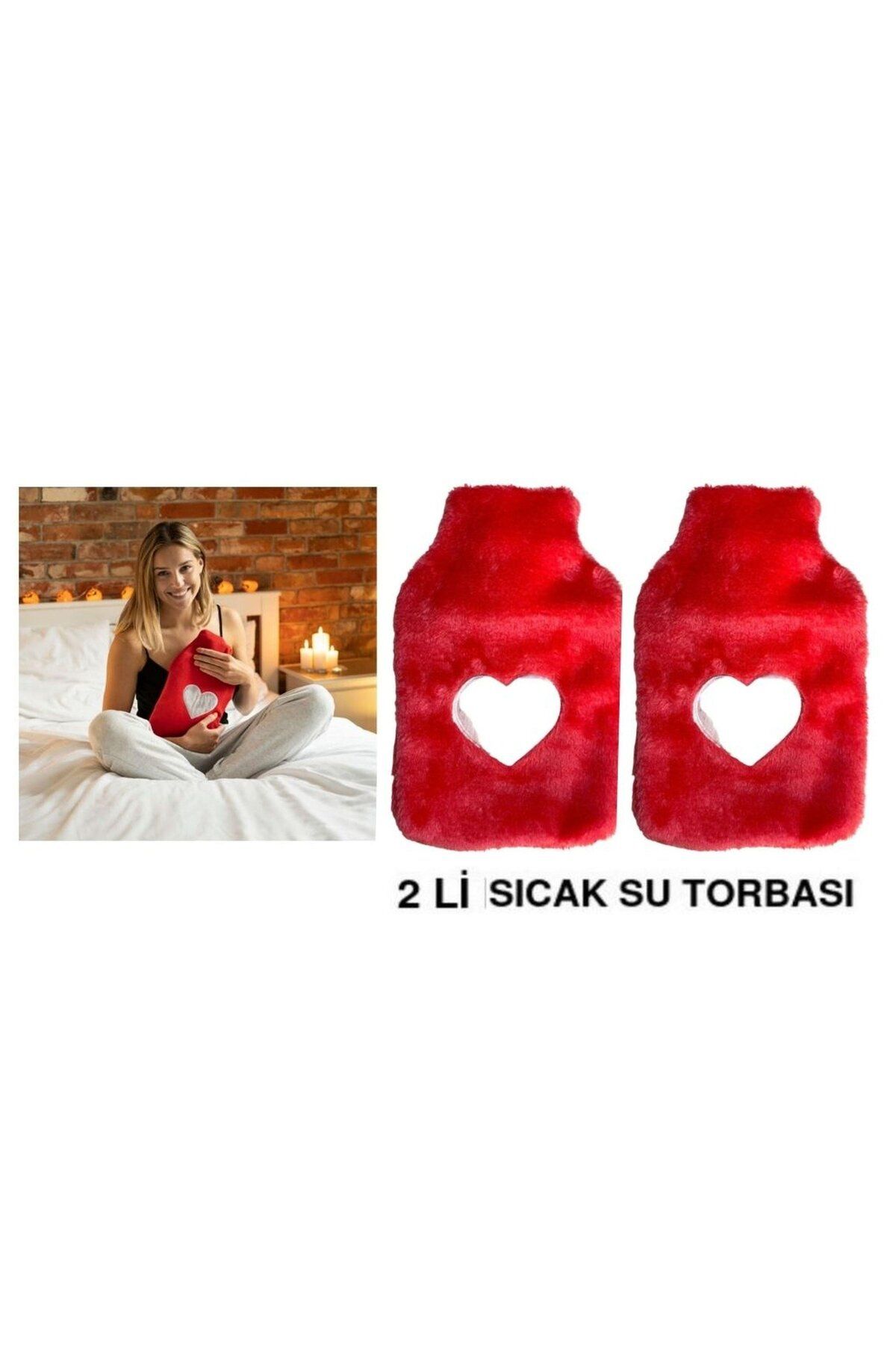 Bosphorus SICAK SU TORBASI 2 ADET,PELUŞ KALPLİ,PEMBE TERMOFOR 26X17X2CM 1 LİTRE