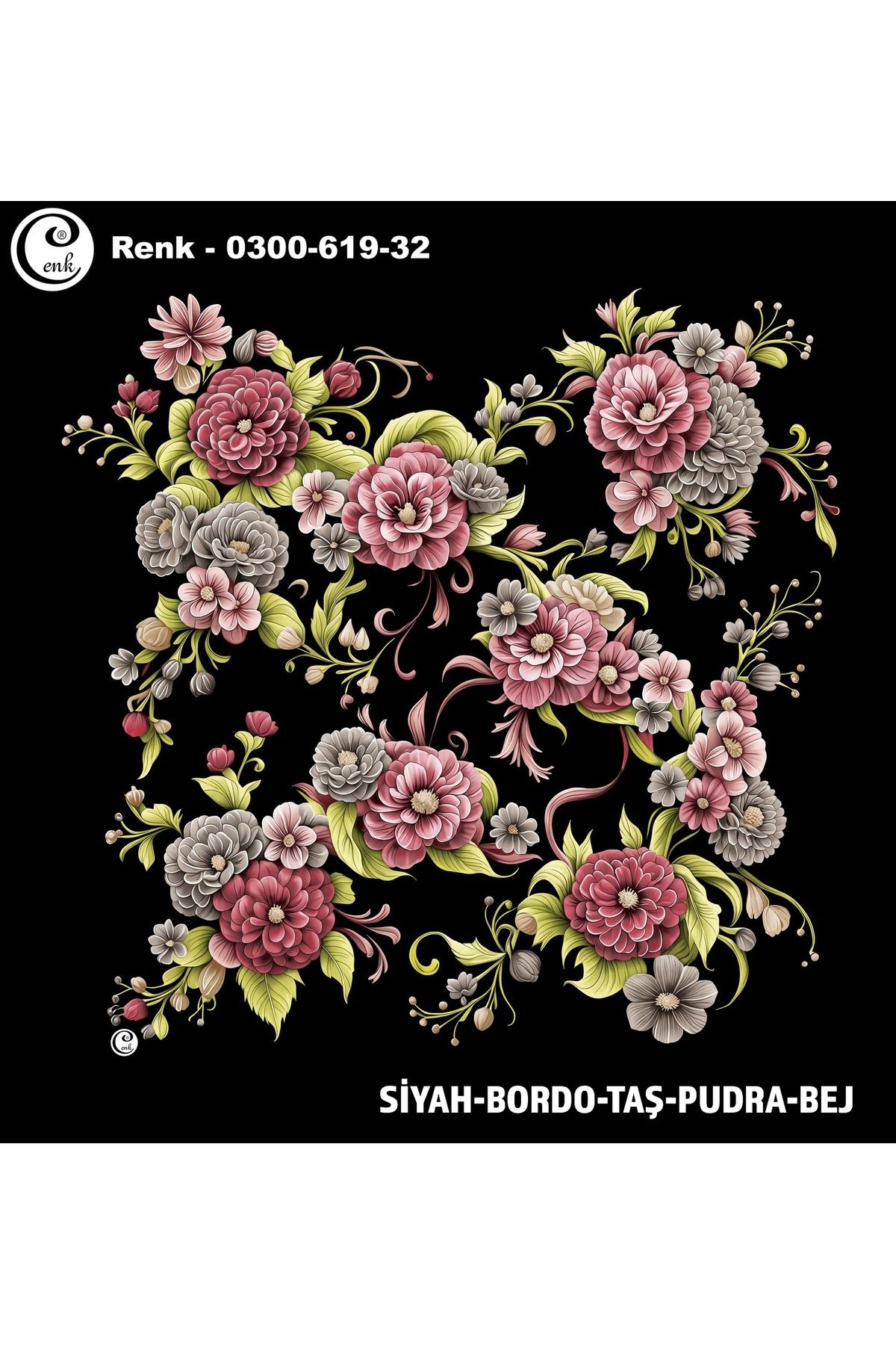 Cenk Desenli Oyalık Yazma - 0300-619
