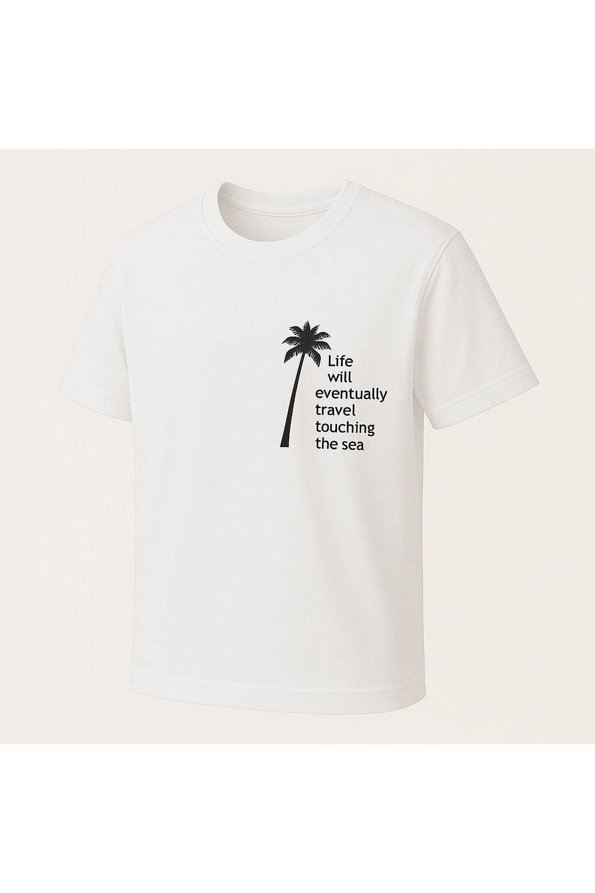 trender Life Will Baskı Beyaz Erkek T-Shirt
