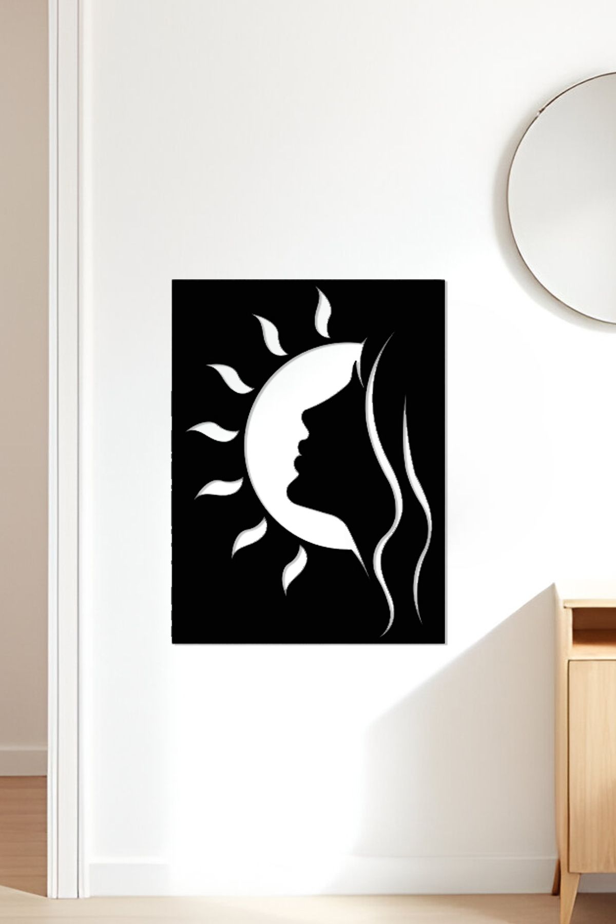 oalpo Face Modern Dekoratif Tablo, Dolap, Duvar ve Kapı Üzerine Uygun, 3D Baskı, 20cm