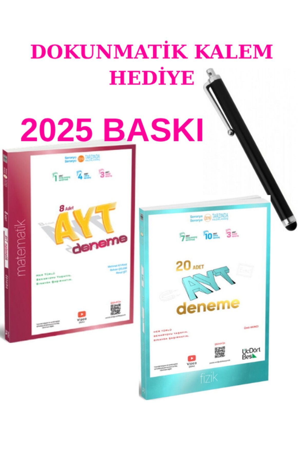Marsis Yayınları 345 AYT Matematik 8 li Deneme +AYT Fizik 20 Deneme +DOKUNMATİK KALEM HEDİYELİ