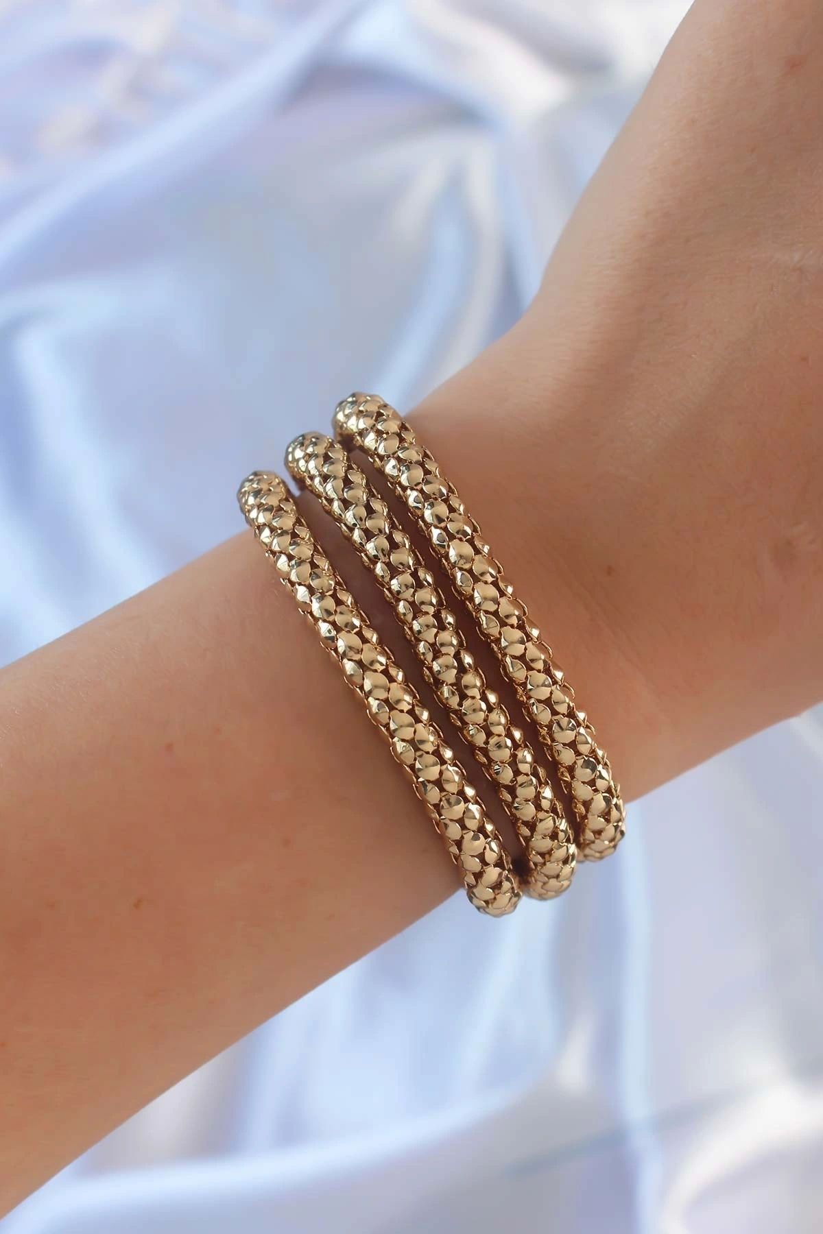 OurStyles Altın Renk Çoklu Kadın Bileklik - TJ-BB6359