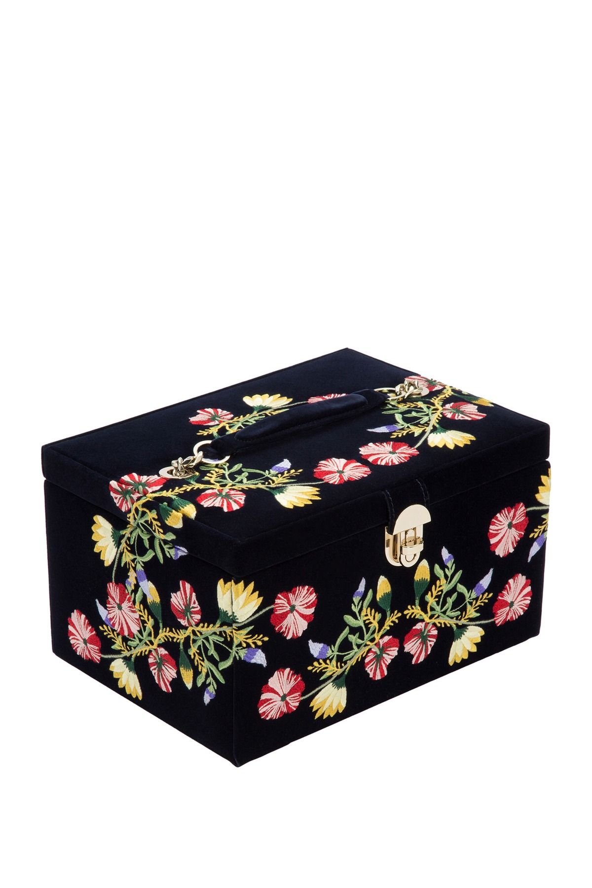 Wolf Zoe Medium Jewelry Box Kadife Mücevher Kutusu, Ayna ve Seyahat Çantalı
