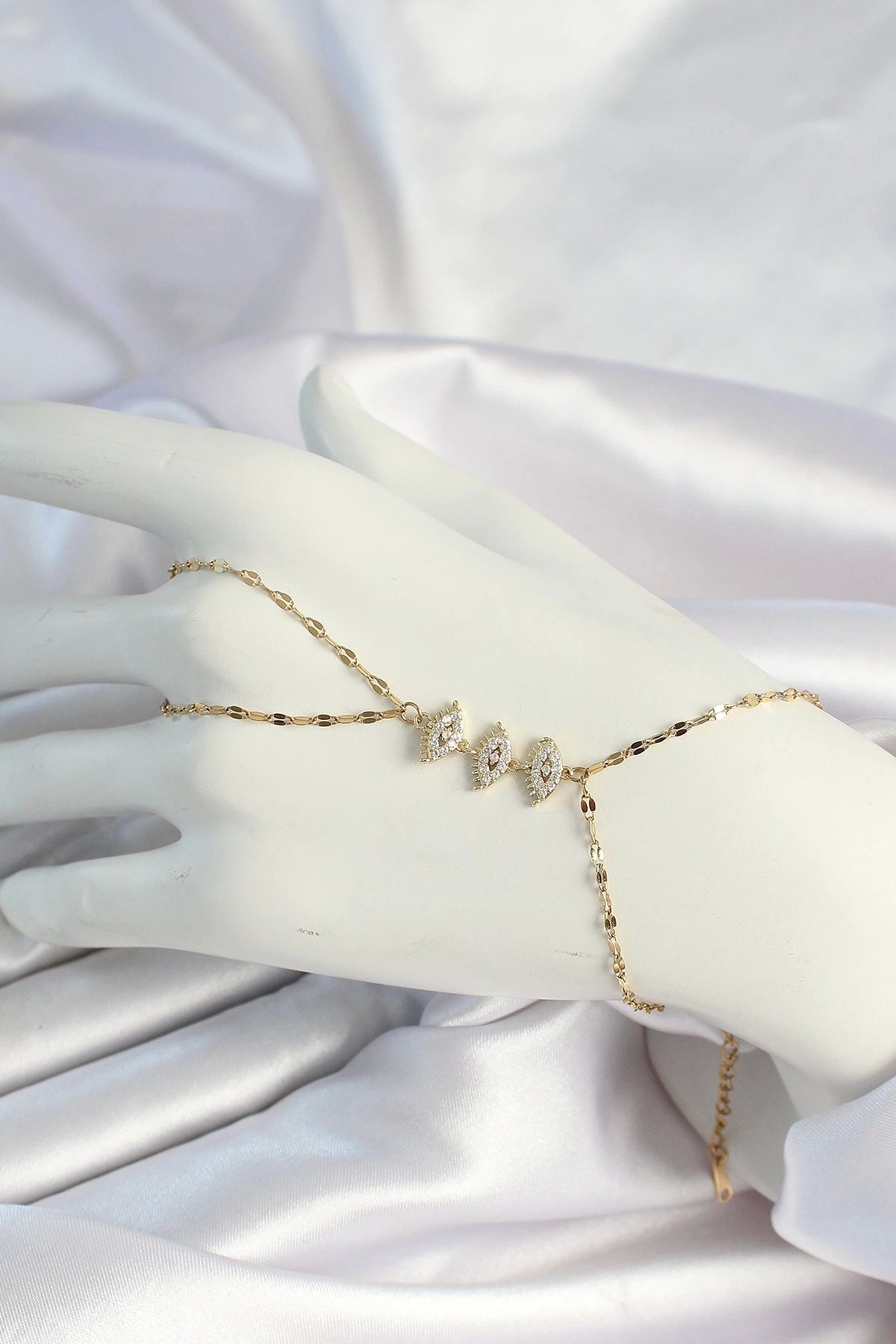 Clariss 316L Çelik Gold Renk Zirkon Taşlı Göz Figürlü Şahmeran