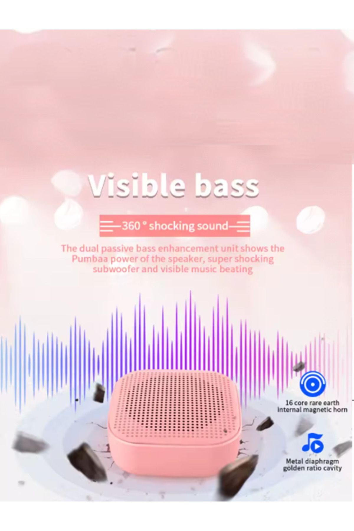 SEDAŞ LIVING UNITS BLUETOOTH HOPARLÖR Frisby FS-184BT-P Pembe Taşınabilir Bluetooth Hoparlör