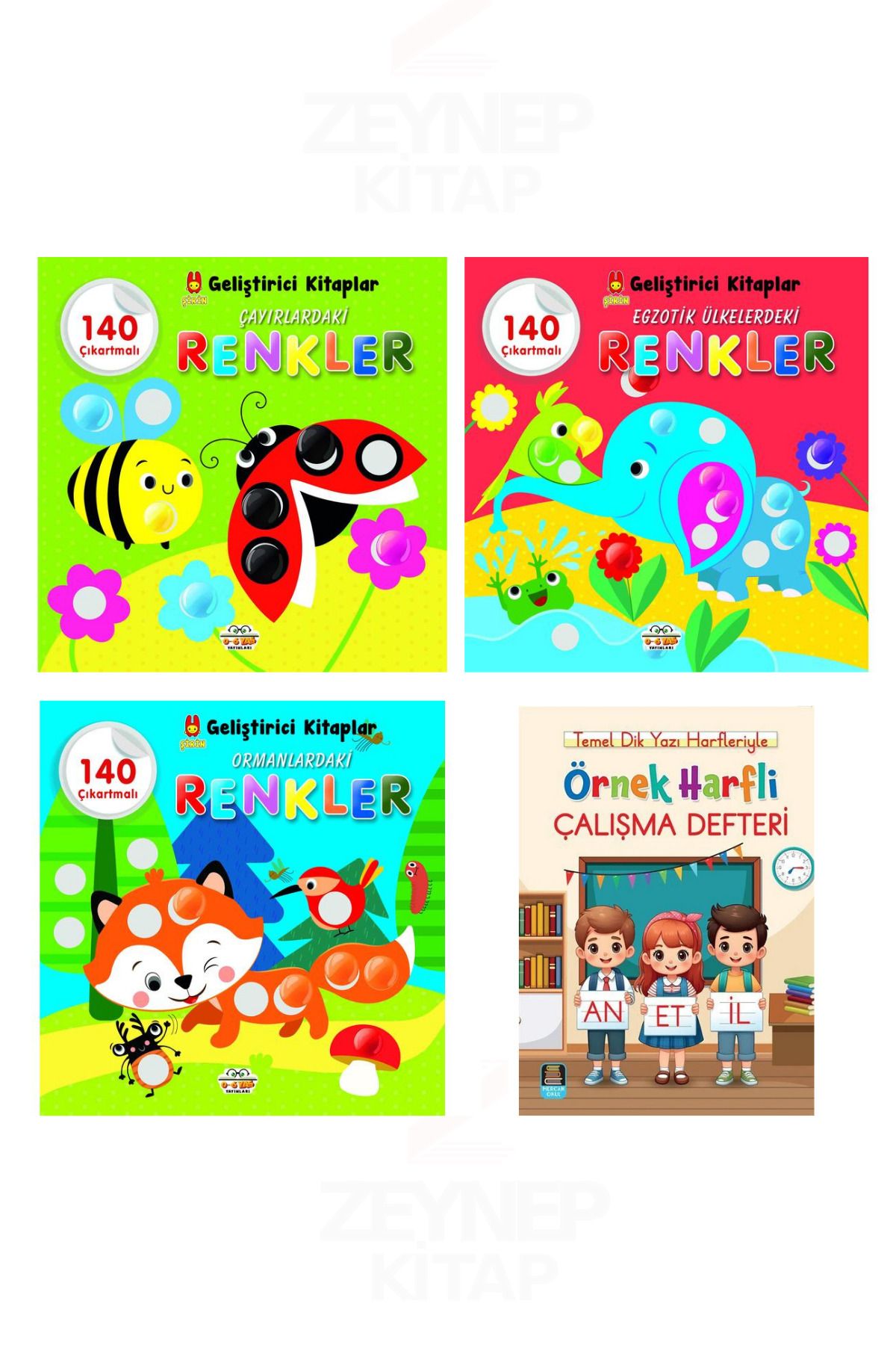 0-6 Yaş Yayınları Şirin Geliştirici Kitaplar Serisi 3 Kitap Set ve Büyük Boy Örnek Harfli Çalışma Defteri Hediye
