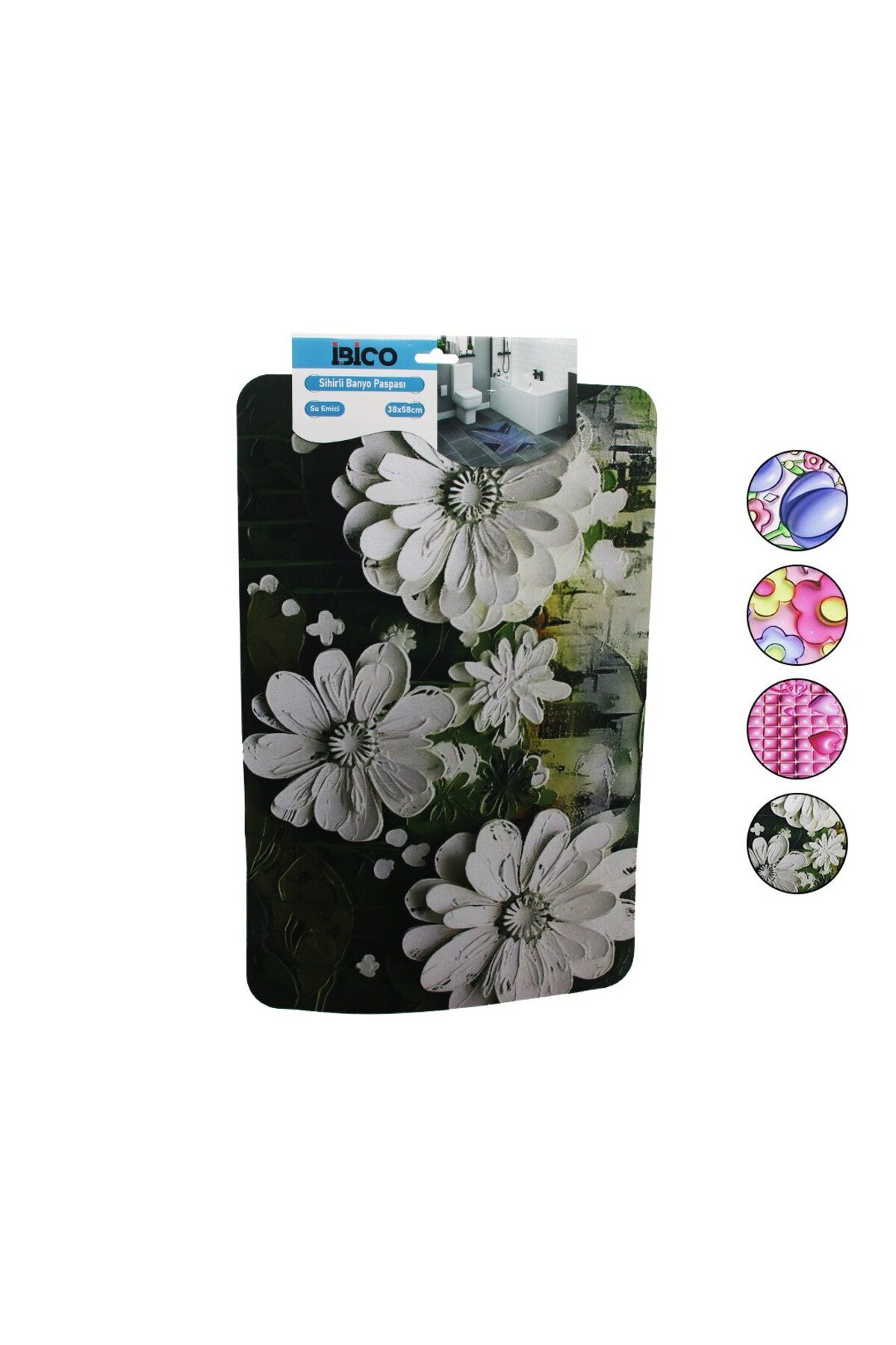 Light up DİKDÖRTGEN - DESENLİ 38X58CM SU EMİCİ - SİHİRLİ BANYO PASPASI ELASTİK