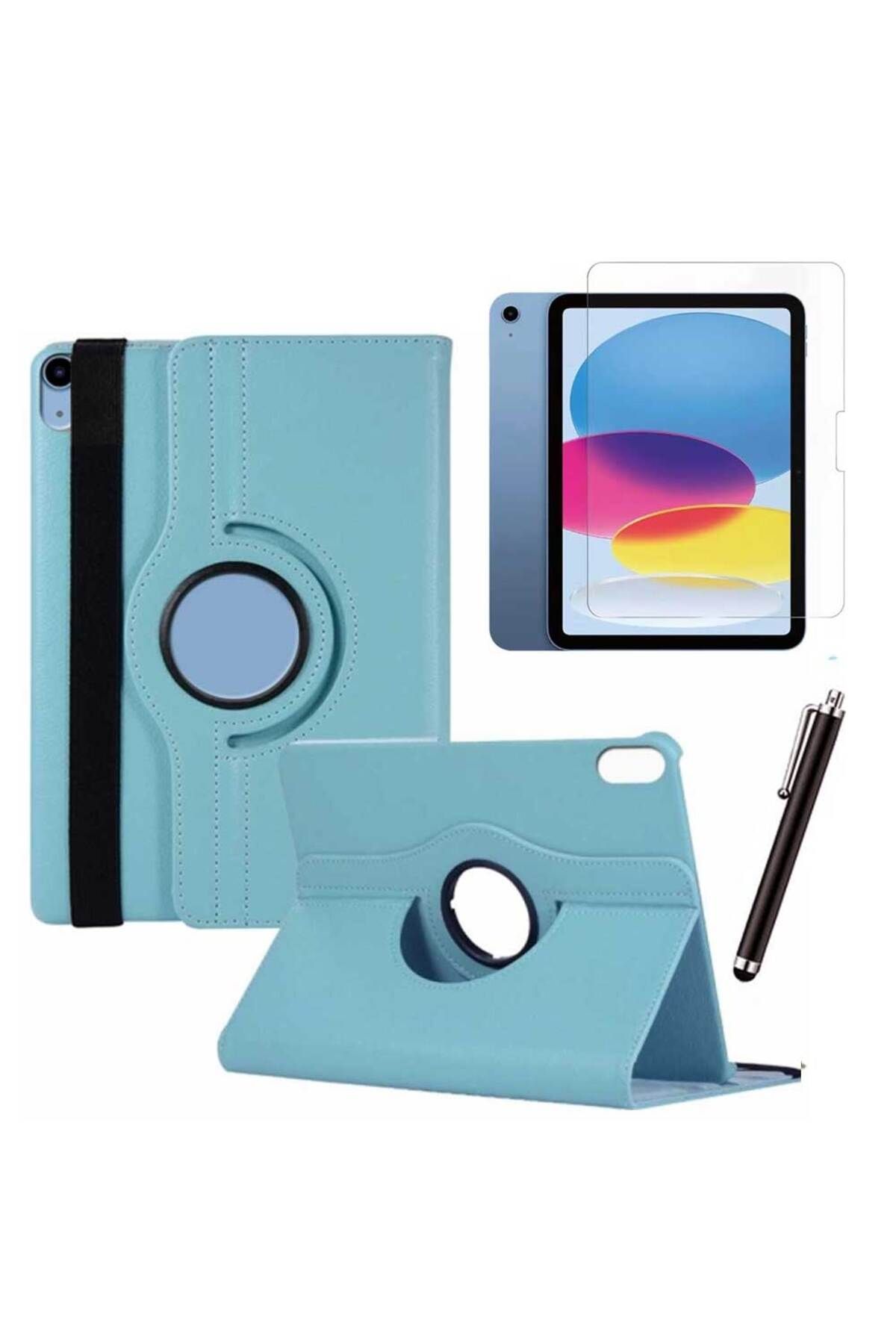 Smart Tech Apple iPad 10. Nesil / iPad A16 Uyumlu 10,9 inç Tablet Kılıfı Cam Kalem Set