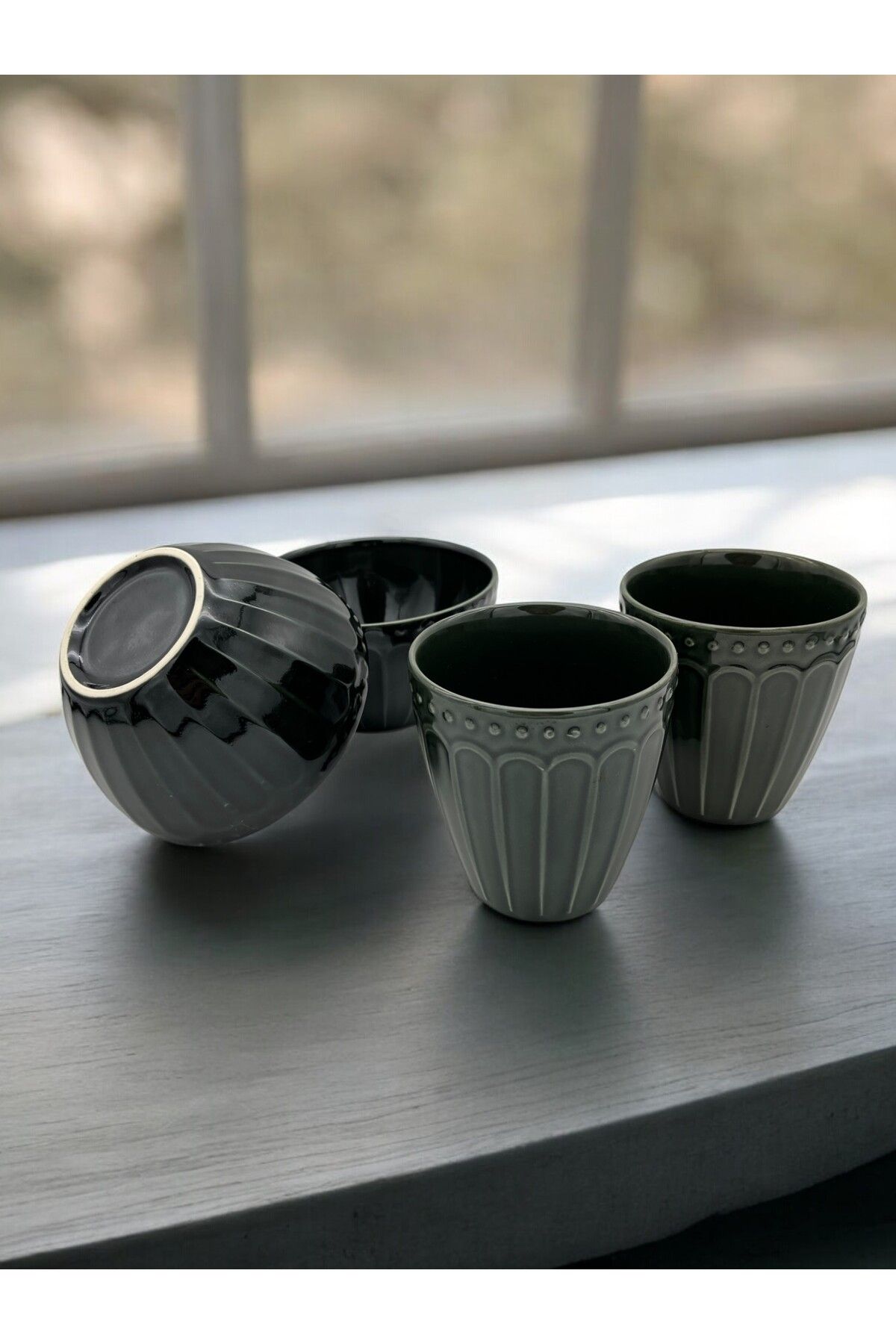 ALCE 2'li Porselen Kupa Bardak Çerezlik Kase Takımı Desenli Modeli