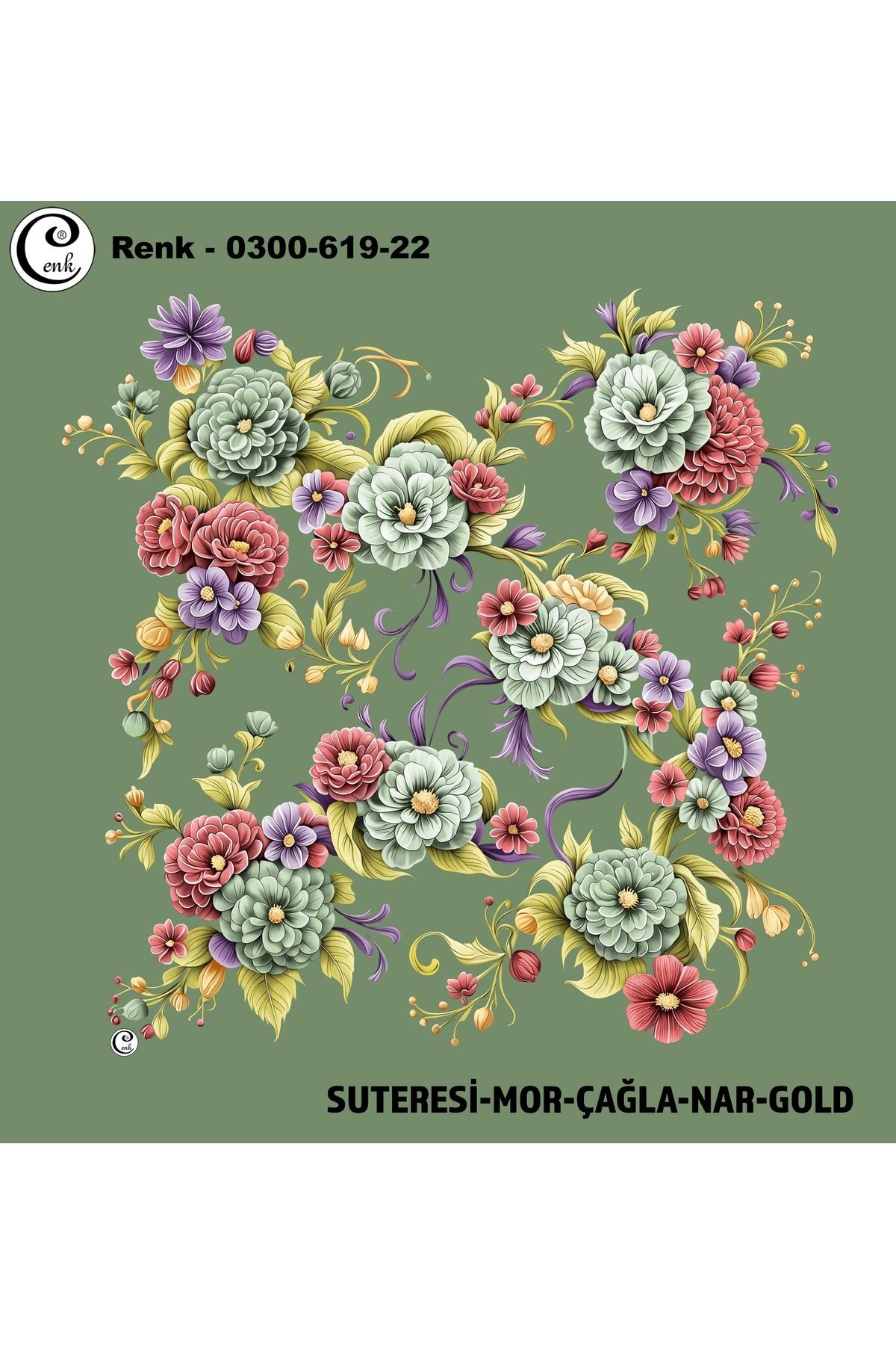 Cenk Desenli Oyalık Yazma - 0300-619