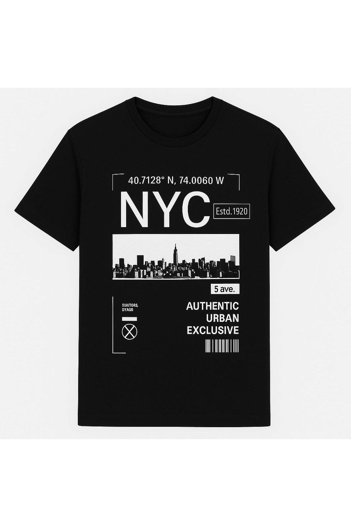 trender Nyc Baskı Siyah Erkek T-Shirt