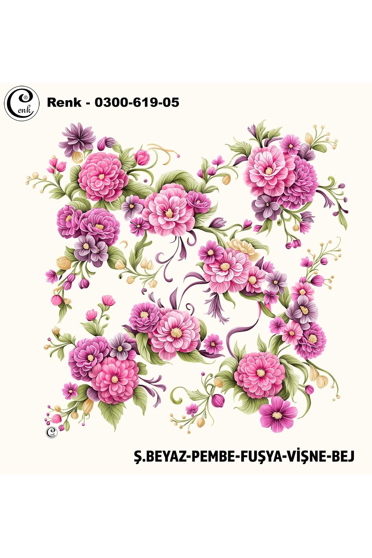 Cenk Desenli Oyalık Yazma - 0300-619