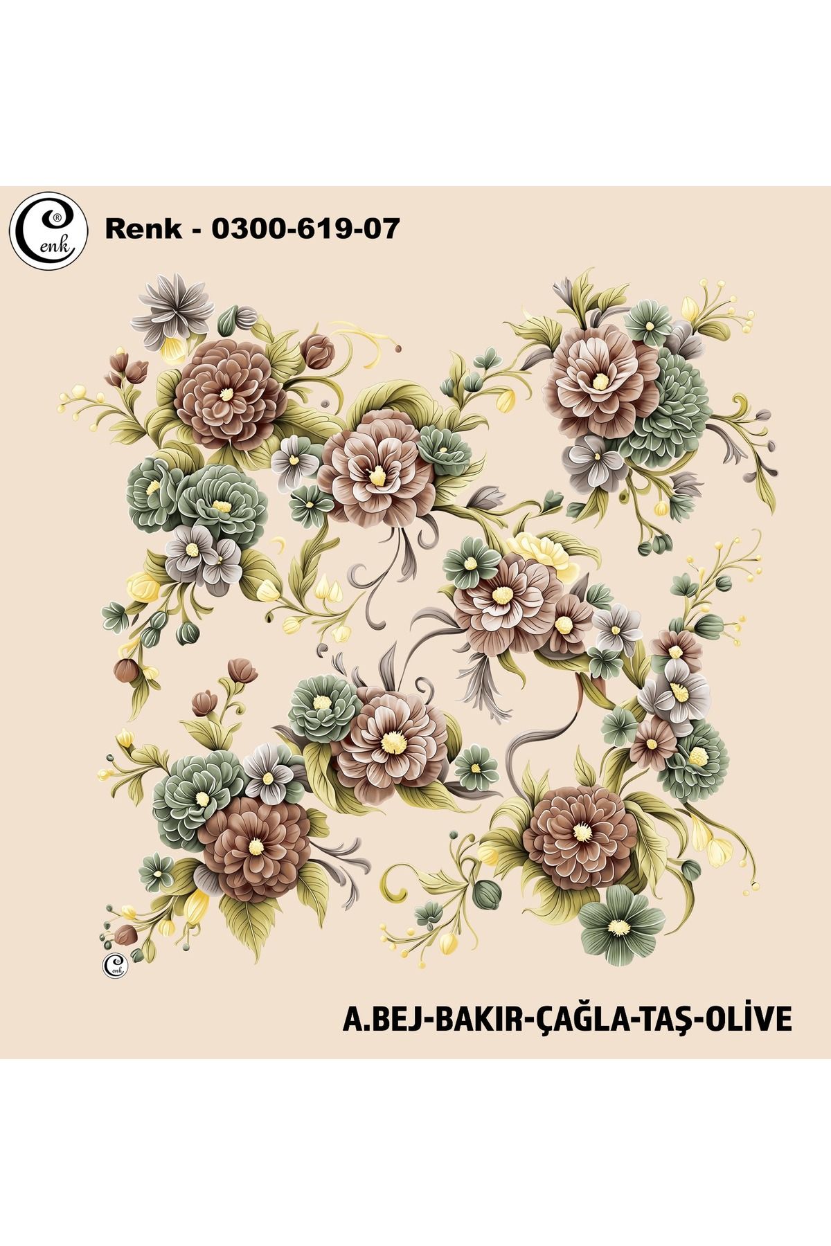 Cenk Desenli Oyalık Yazma - 0300-619