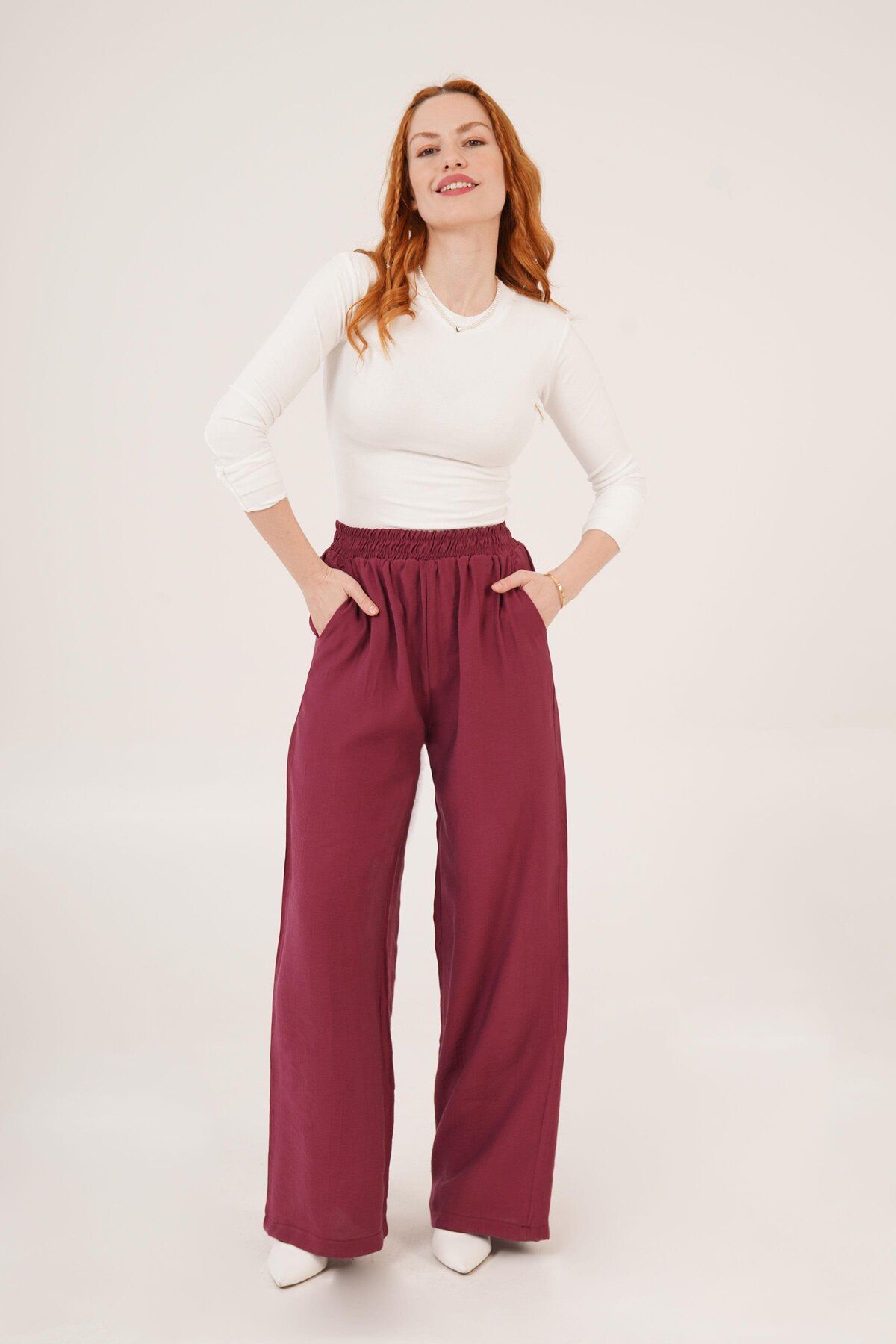 Castivo Fashion Bel Lastikli Çift Cepli Pantolon