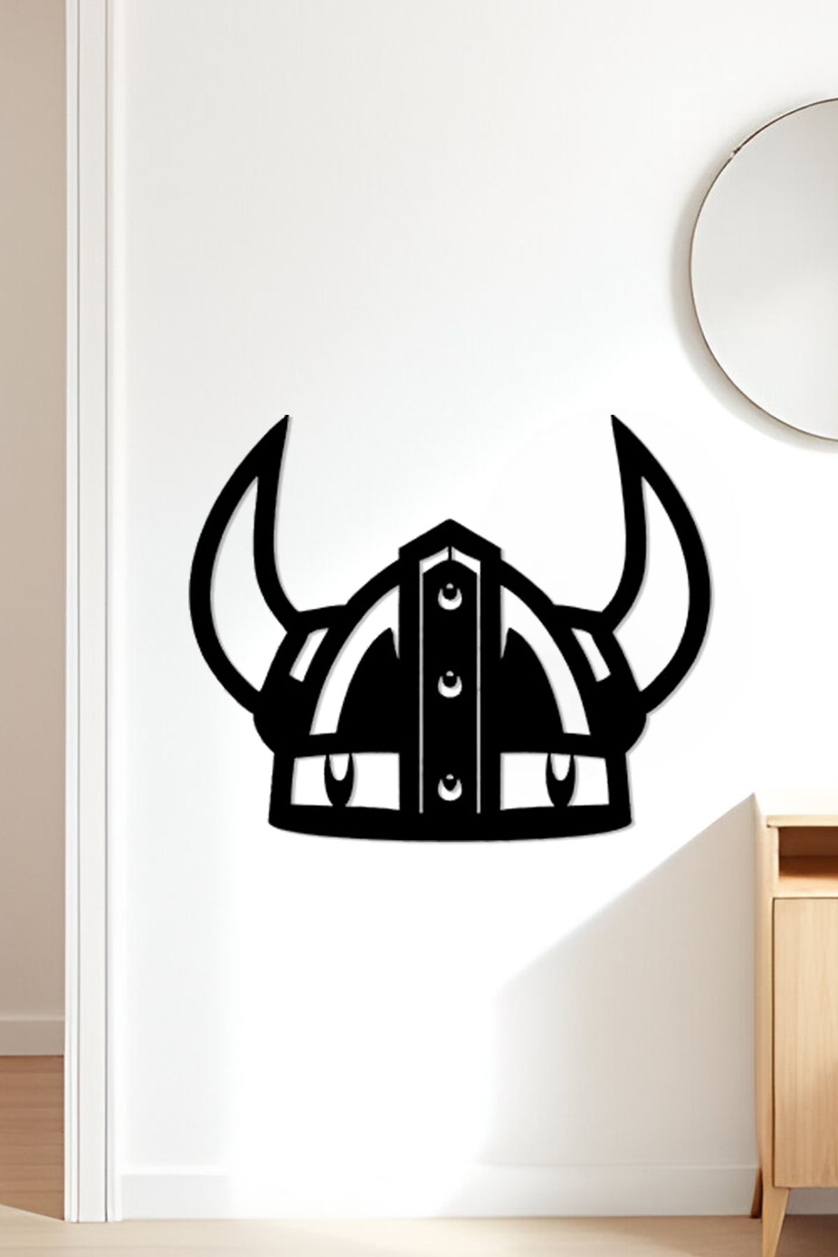 oalpo Viking Modern Dekoratif Tablo, Dolap, Duvar ve Kapı Üzerine Uygun, 3D Baskı, 20cm