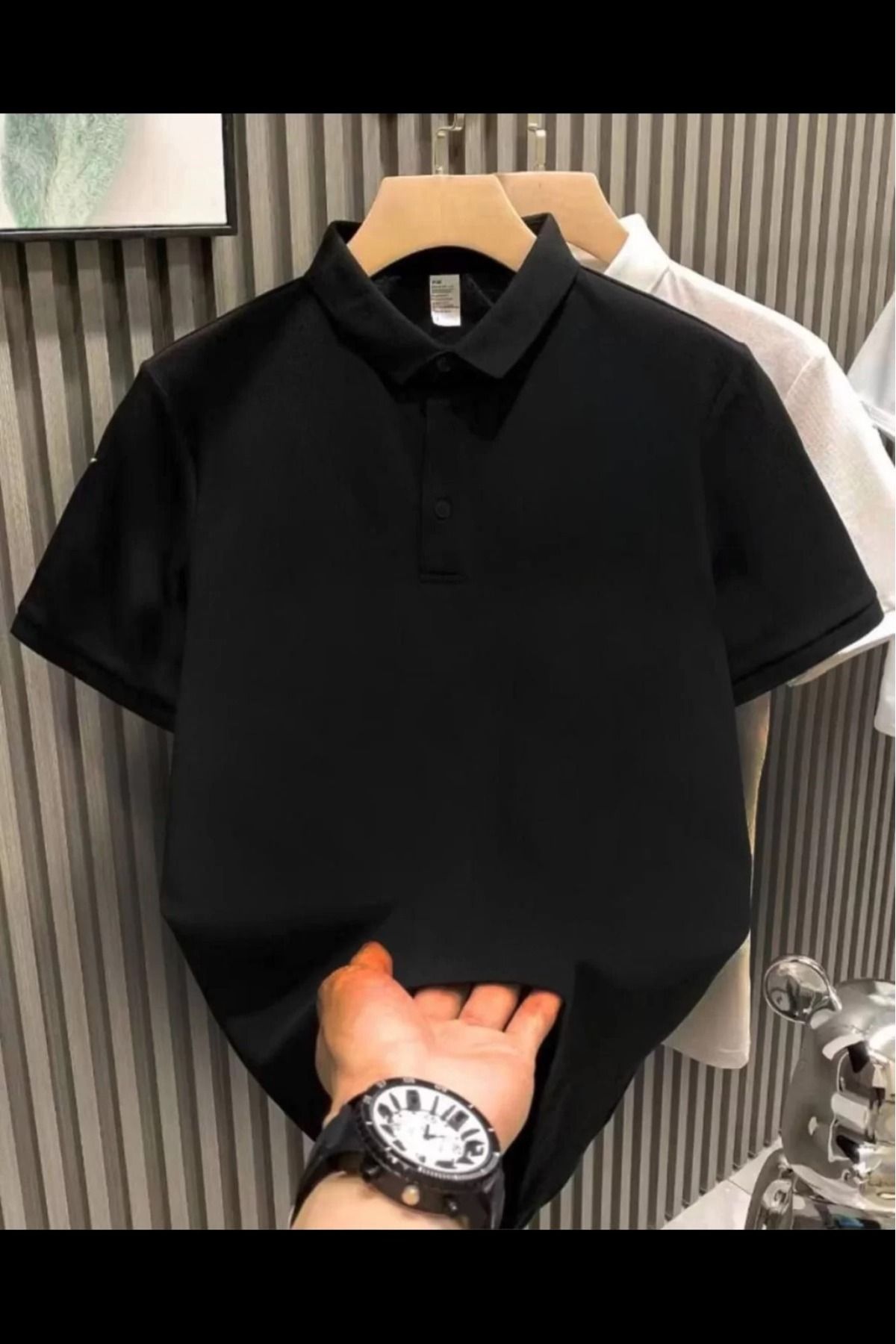cakır and moniva Yakası Düğmeli Polo Yakan erkek T-Shirt
