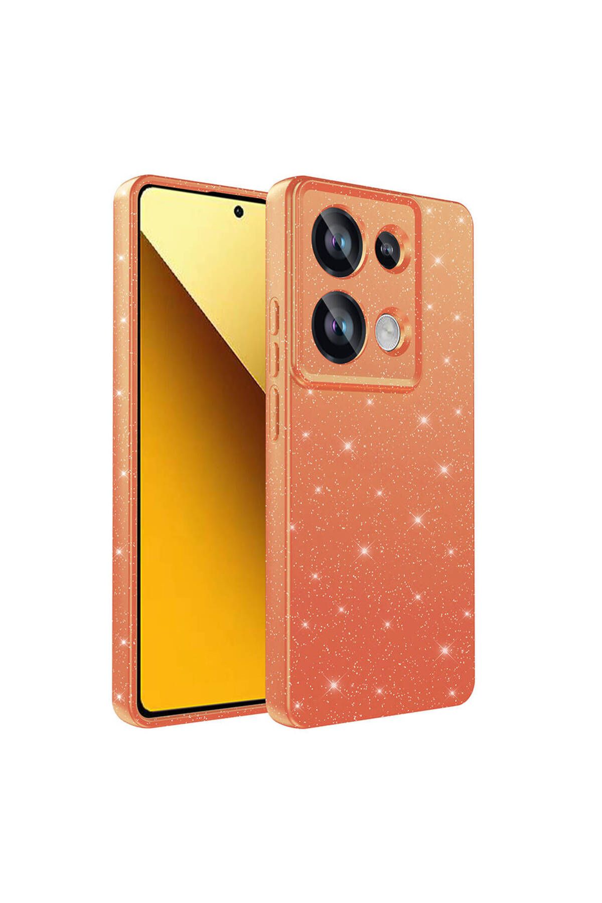 halkhouse Xiaomi Redmi Note 13 Pro 4G Kılıf Kamera Korumalı Simli Lüks Esnek Slikon Kotno Kapak