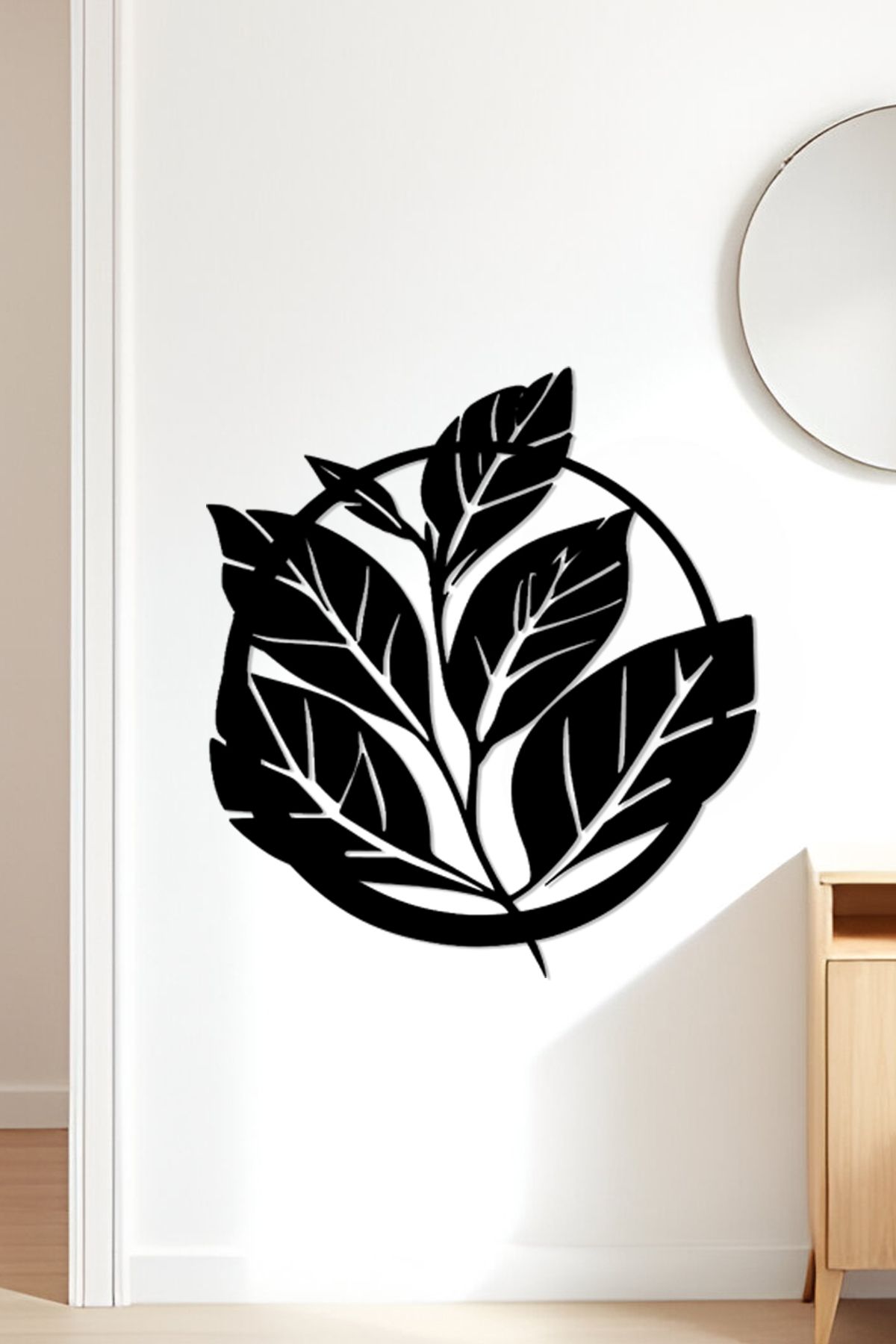 oalpo Yaprak Modern Dekoratif Tablo, Dolap, Duvar ve Kapı Üzerine Uygun, 3D Baskı, 20cm