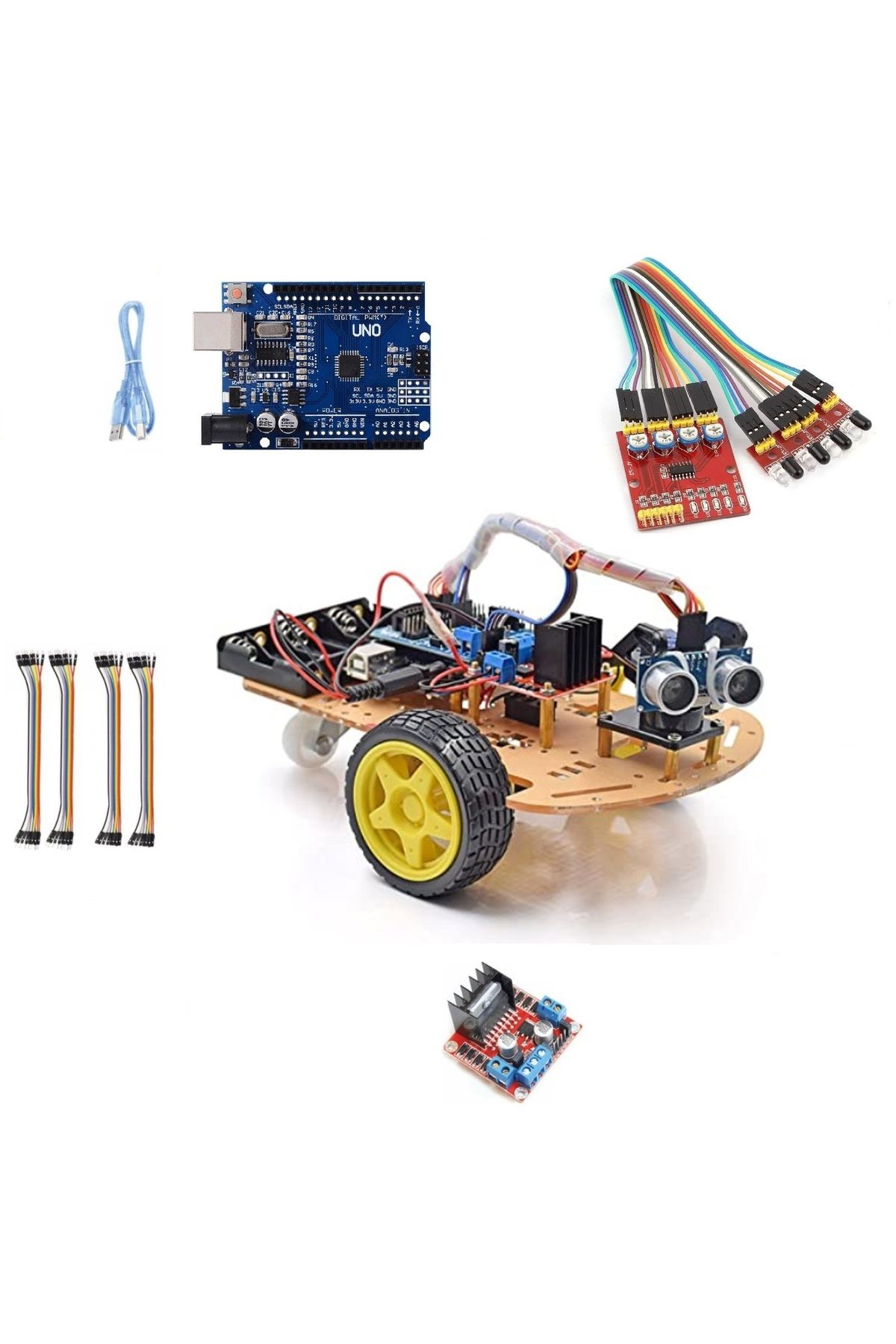 Emes Robotik Mini Çizgi İzleyen Robot Seti (Başlangıç Seviyesi-EMES ROBOTİK ÖRNEK KODLAR)