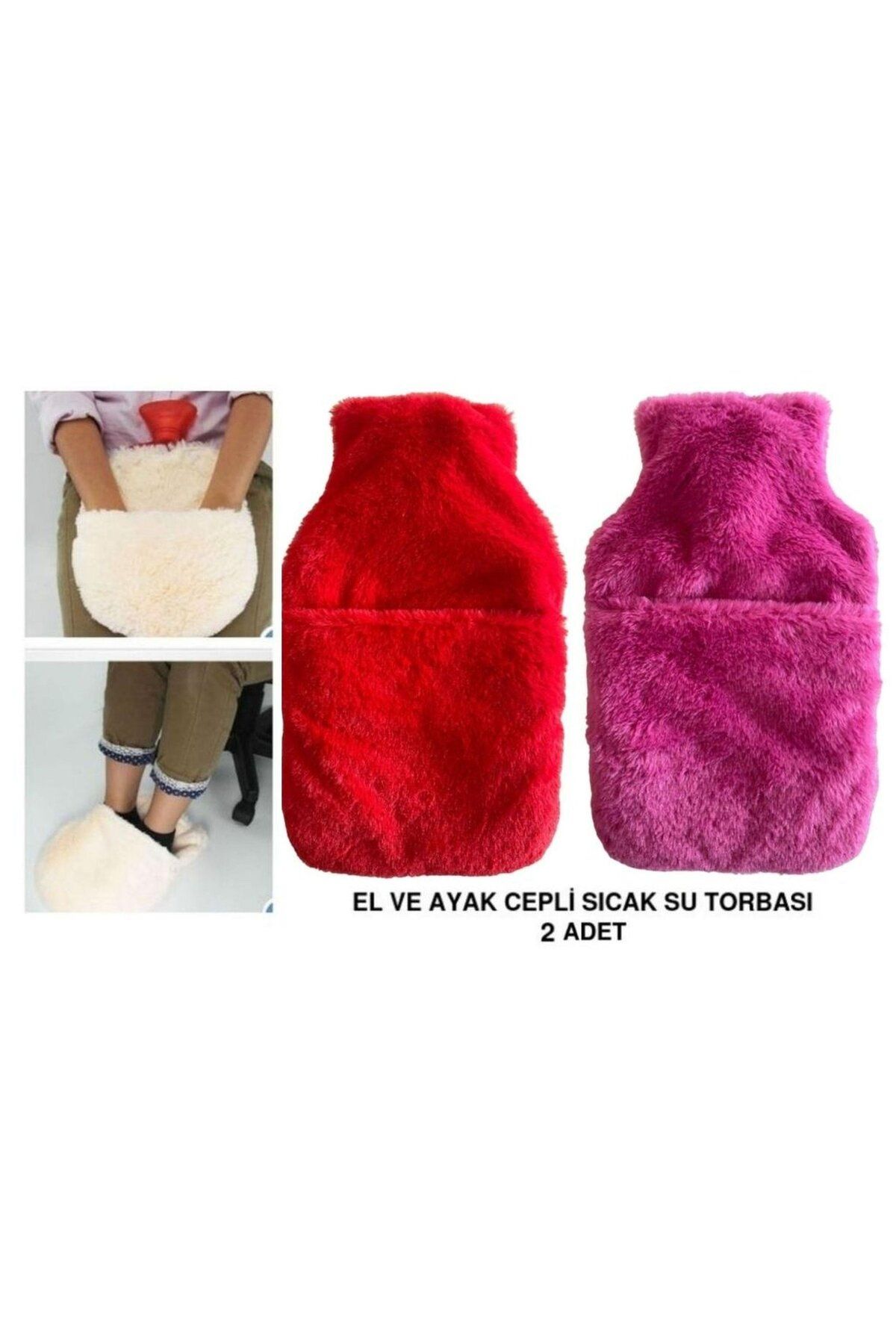 Bosphorus SICAK SU TORBASI 2 ADET,CEPLİ PELUŞ TERMOFOR 32,5x17,5cm 1500 ML