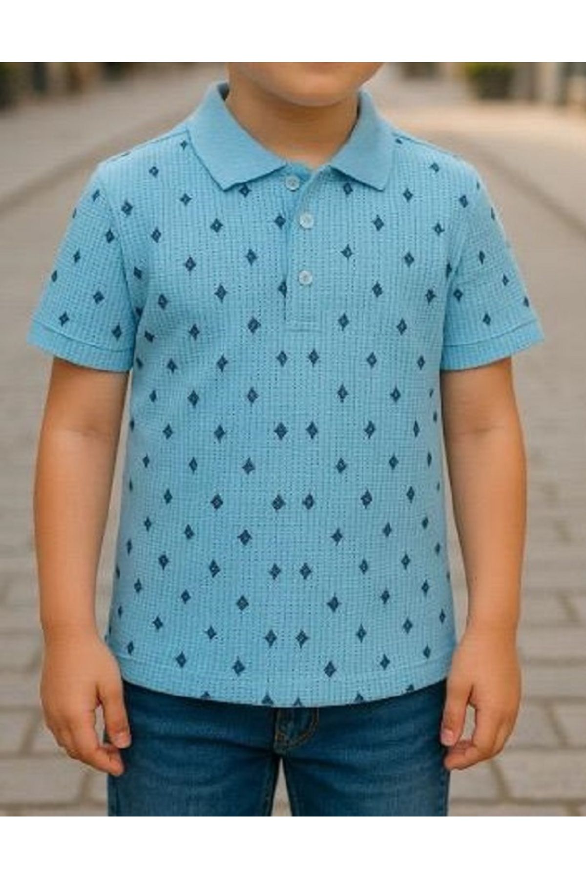 neocotton Erkek Çocuk Polo Yaka Pamuklu Desenli Tişört (garson Boy)