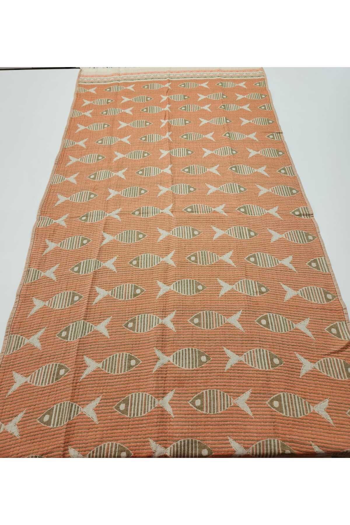ELİİSA kilim balık desenli üç kat peştemal