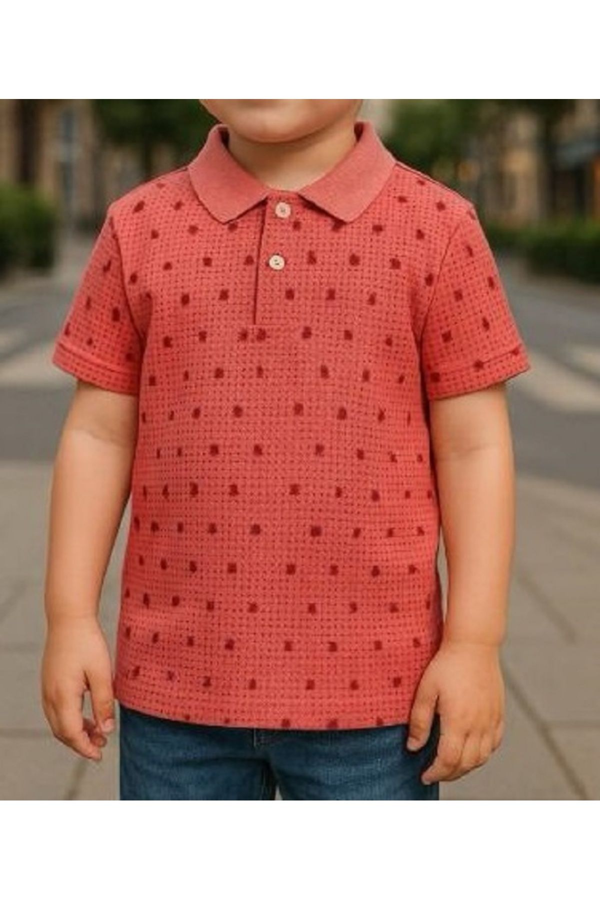 neocotton Erkek Çocuk Polo Yaka Pamuklu Desenli Tişört