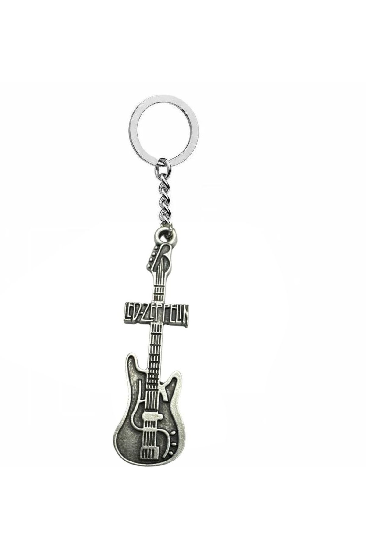 Herşey Nota Led Zeppelin Elektro Gitar Figürlü Unisex Anahtarlık – Rock Tarz Aksesuar