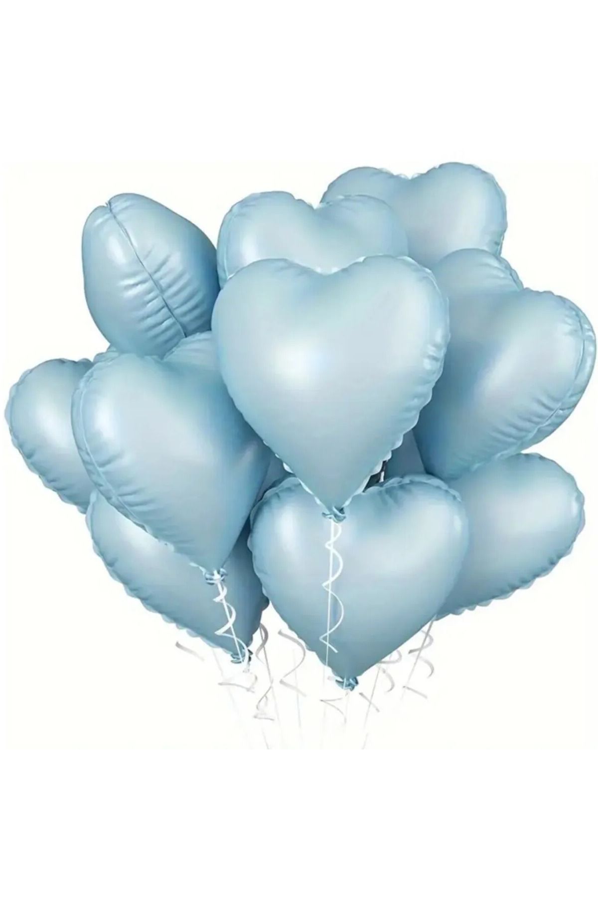 tedaks 5 Adet 18 inç 45 Cm Retro Kalp Folyo Balon Mavi