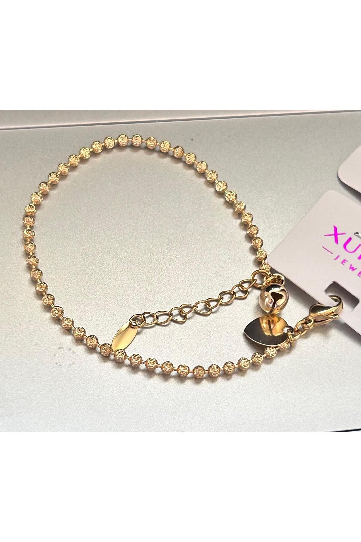 juleeco Mini Dorika 14 K Renginde Gold Rodyum Kaplama Bileklik (XUPİNG)(17-3cm)