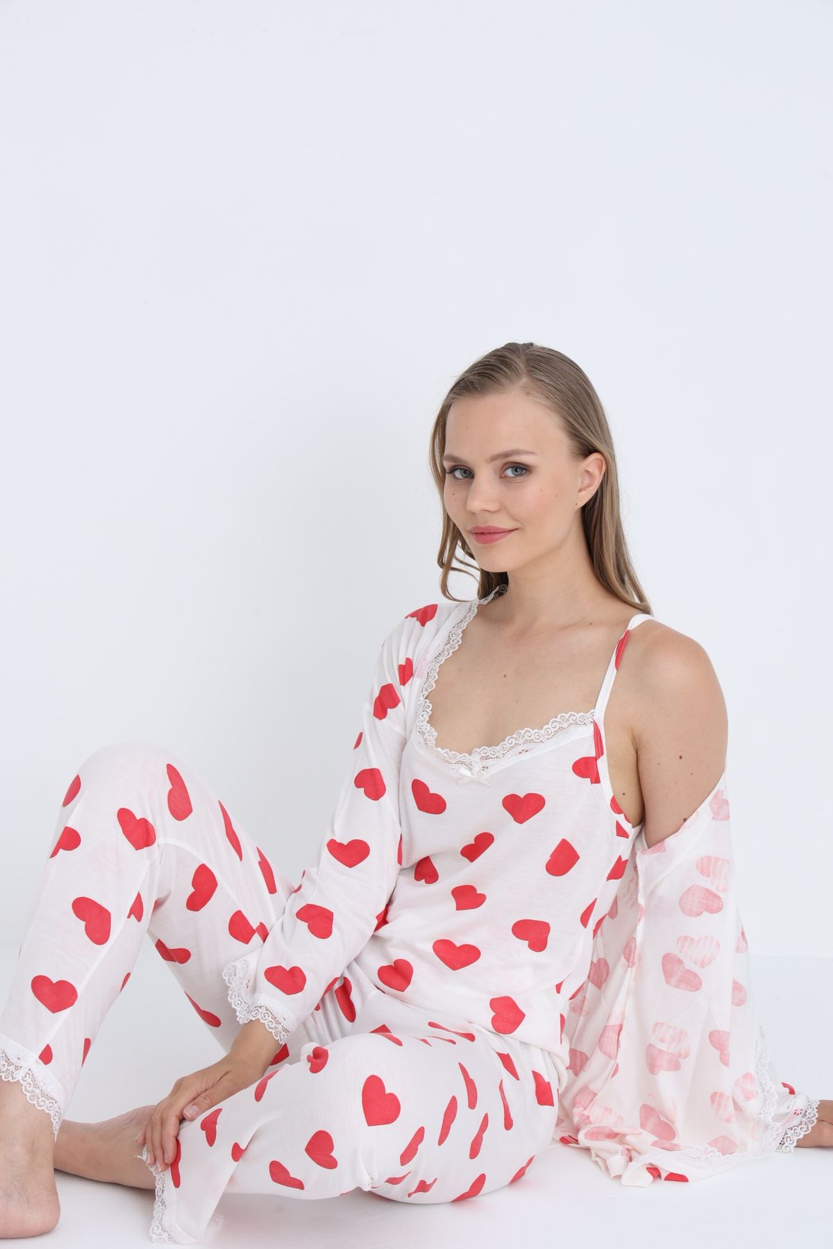 STELLAPİNK Kadın Likralı Pijama Takımı